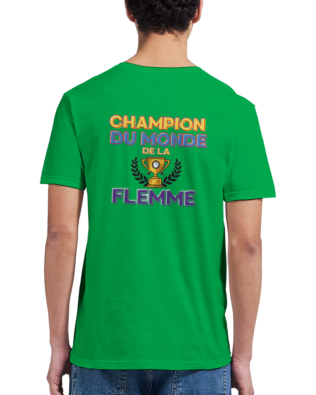 T-Shirt Homme - Champion du Monde de la Flemme - Confort Premium