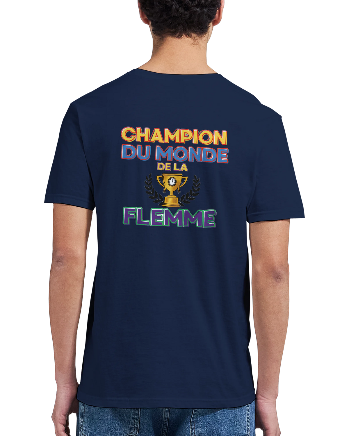 T-Shirt Homme - Champion du Monde de la Flemme - Confort Premium