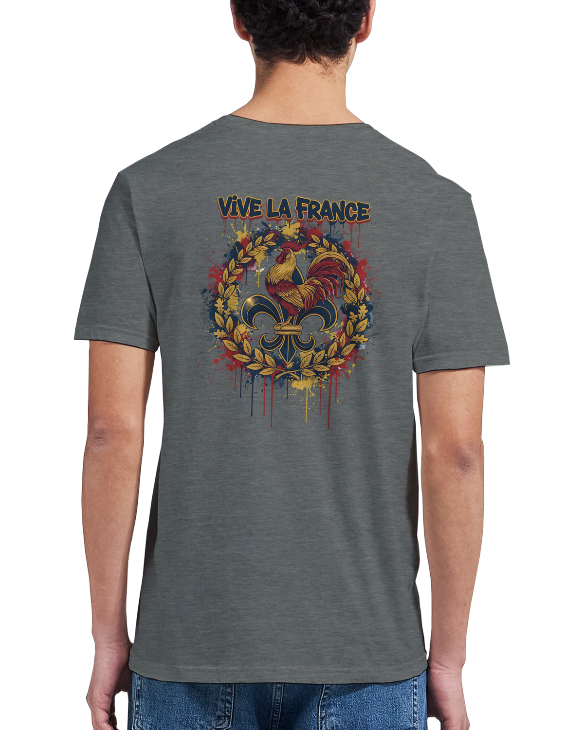 T-shirt Homme 'Vive la France' – Coton Premium, Coupe Classique