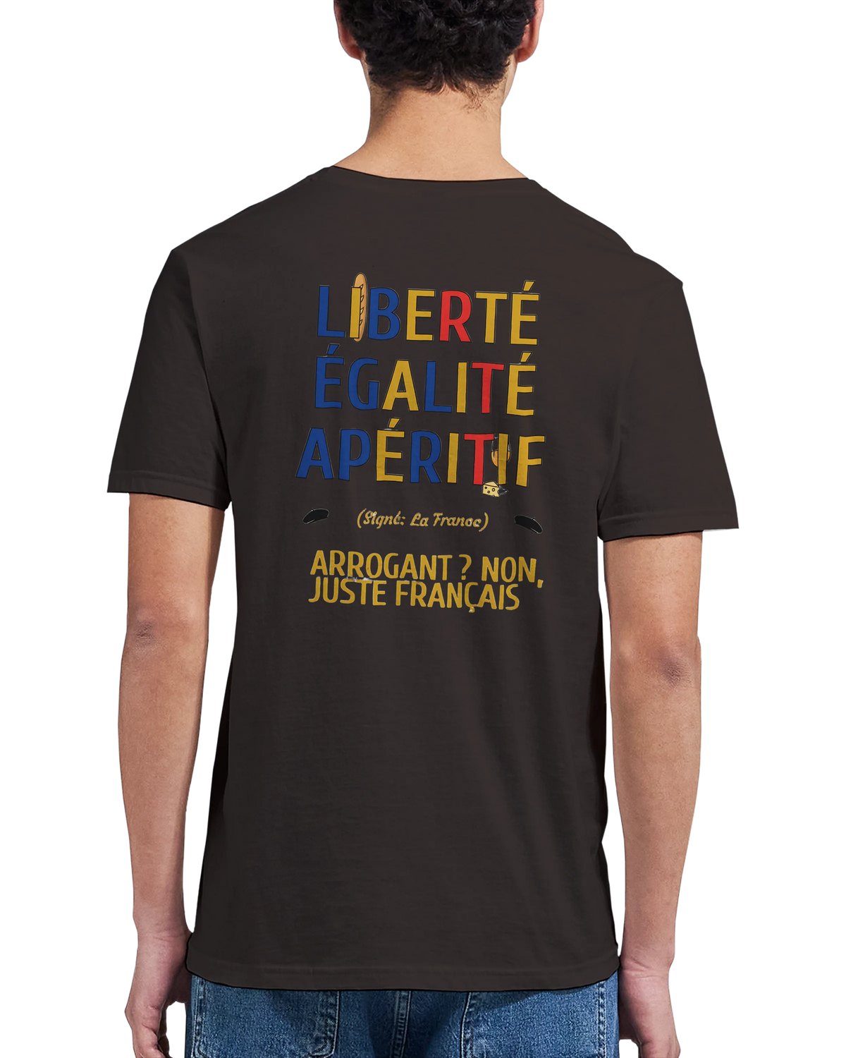 T-Shirt Unisexe Liberté Égalité Apéritif - T-Shirt Humoristique en Coton Premium