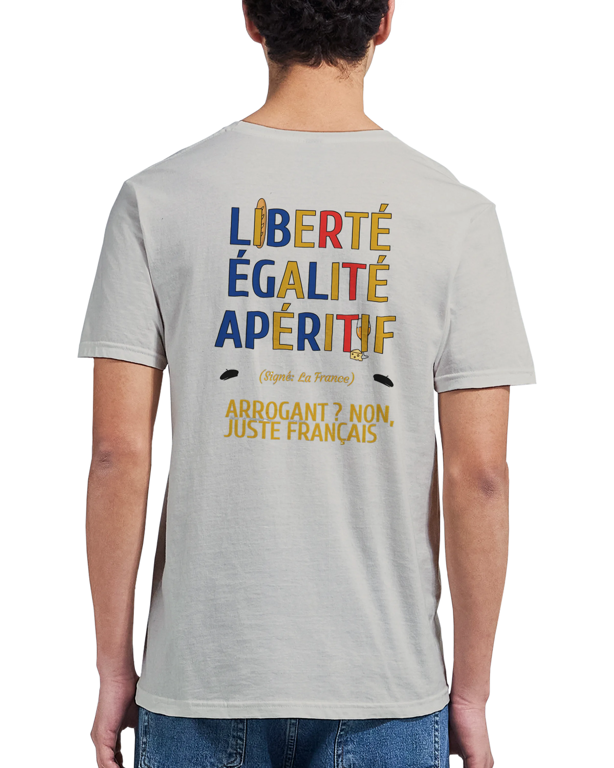 T-Shirt Unisexe Liberté Égalité Apéritif - T-Shirt Humoristique en Coton Premium