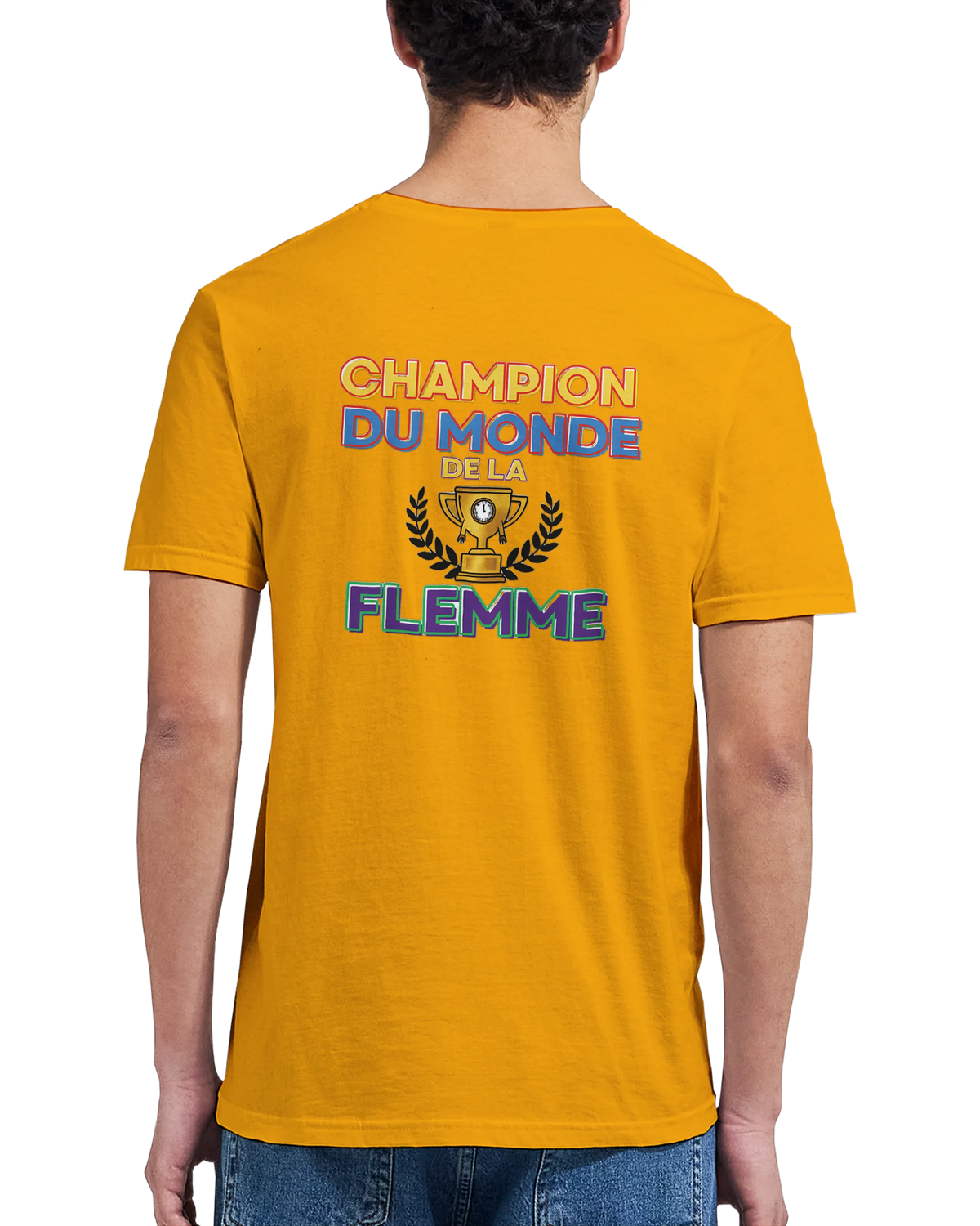 T-Shirt Homme - Champion du Monde de la Flemme - Confort Premium
