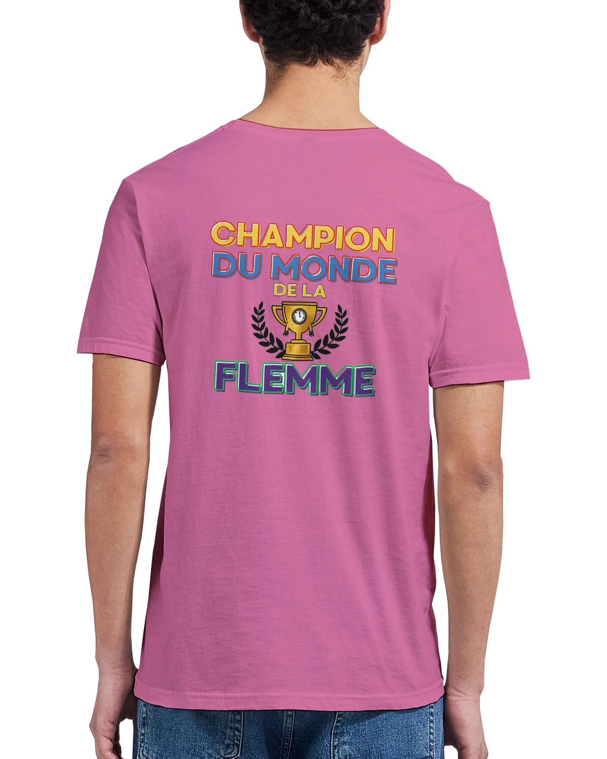 T-Shirt Homme - Champion du Monde de la Flemme - Confort Premium
