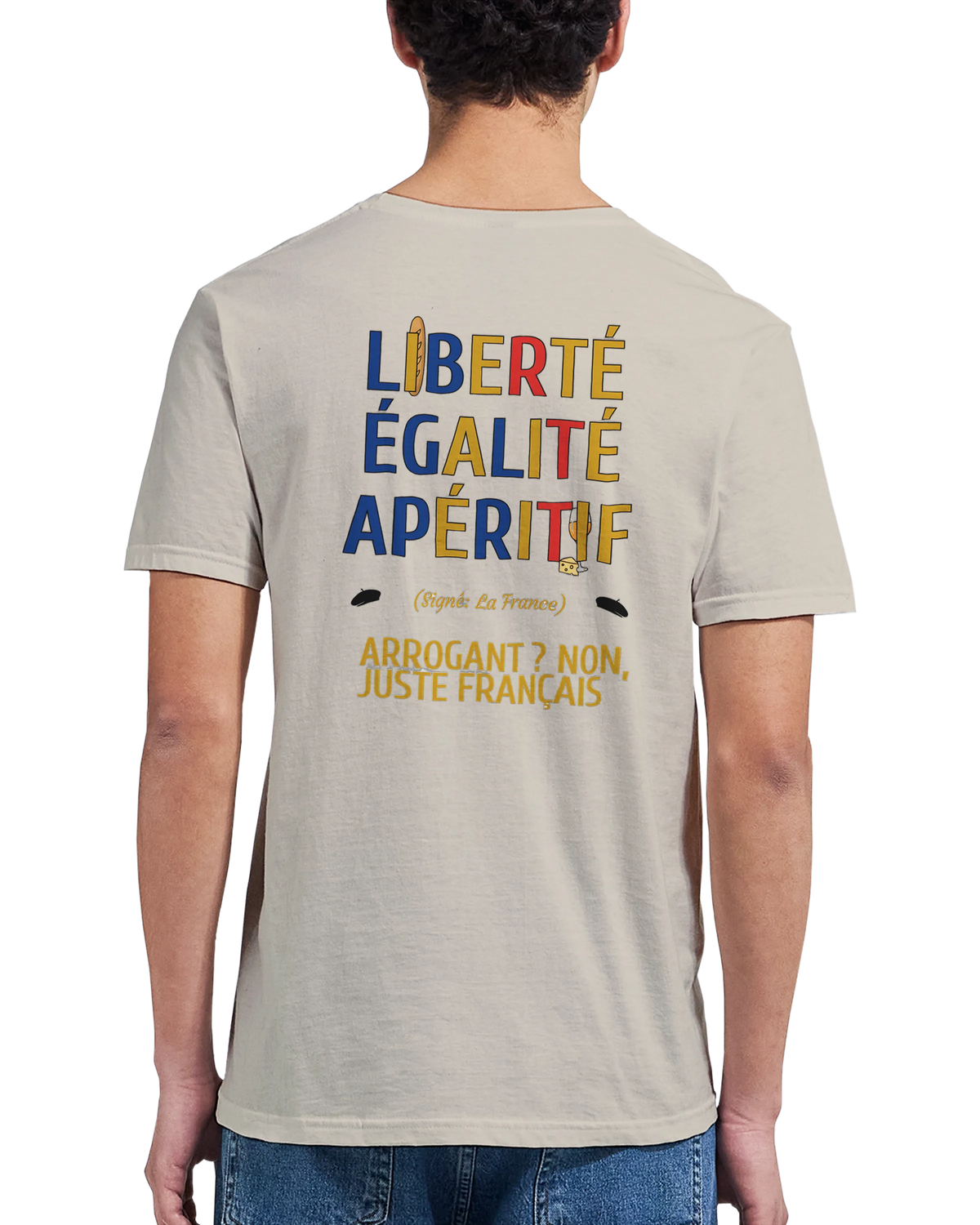 T-Shirt Unisexe Liberté Égalité Apéritif - T-Shirt Humoristique en Coton Premium