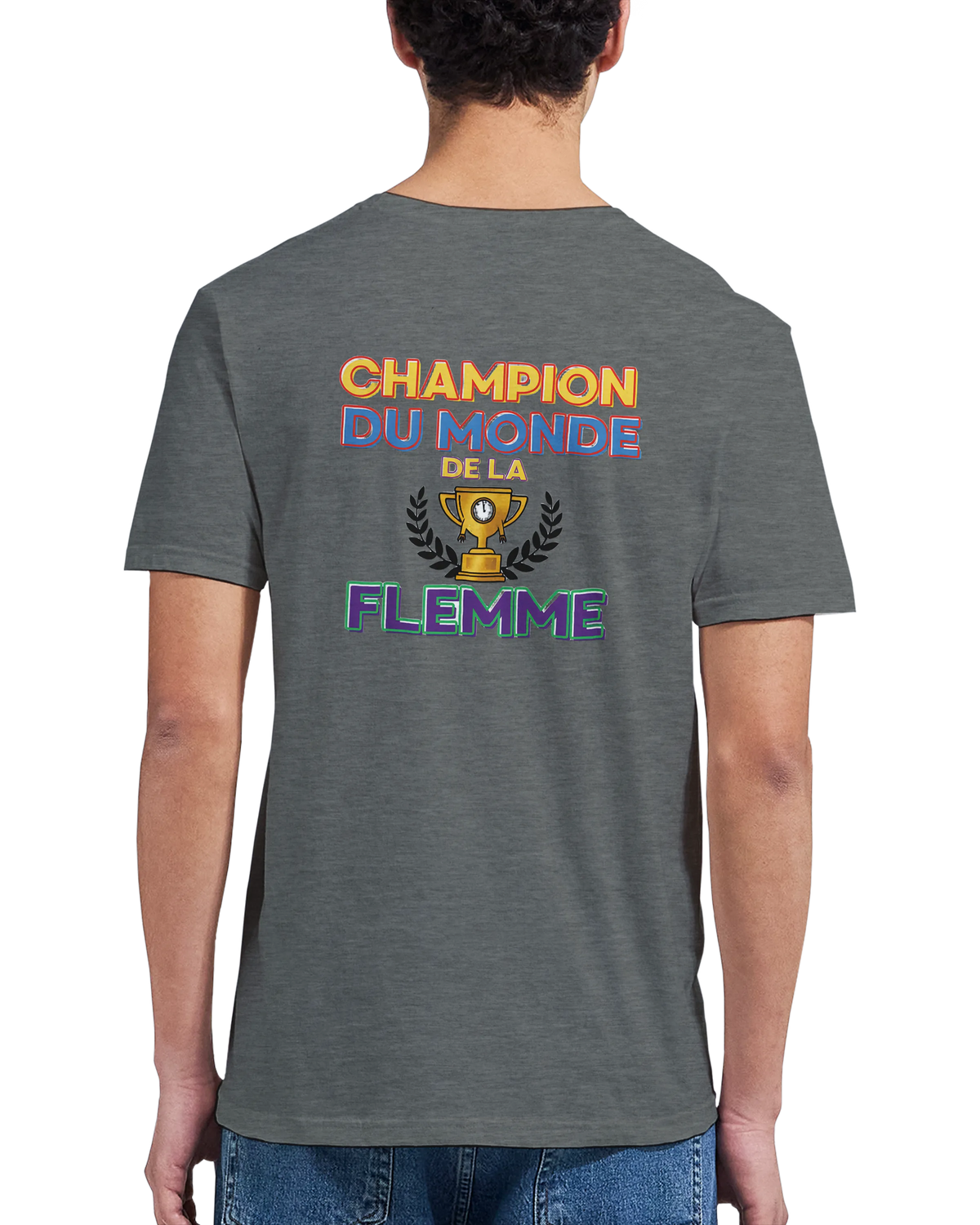 T-Shirt Homme - Champion du Monde de la Flemme - Confort Premium