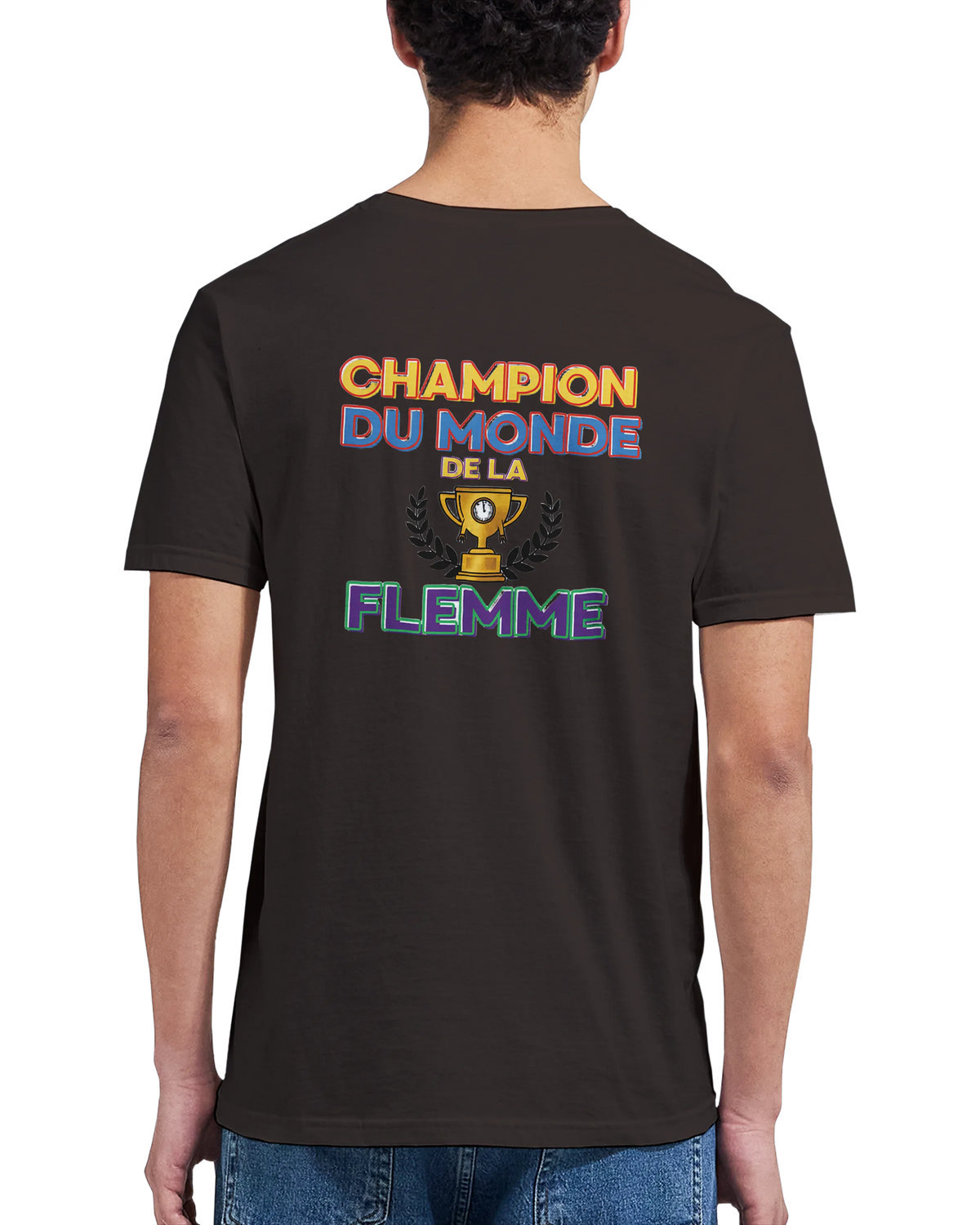 T-Shirt Homme - Champion du Monde de la Flemme - Confort Premium