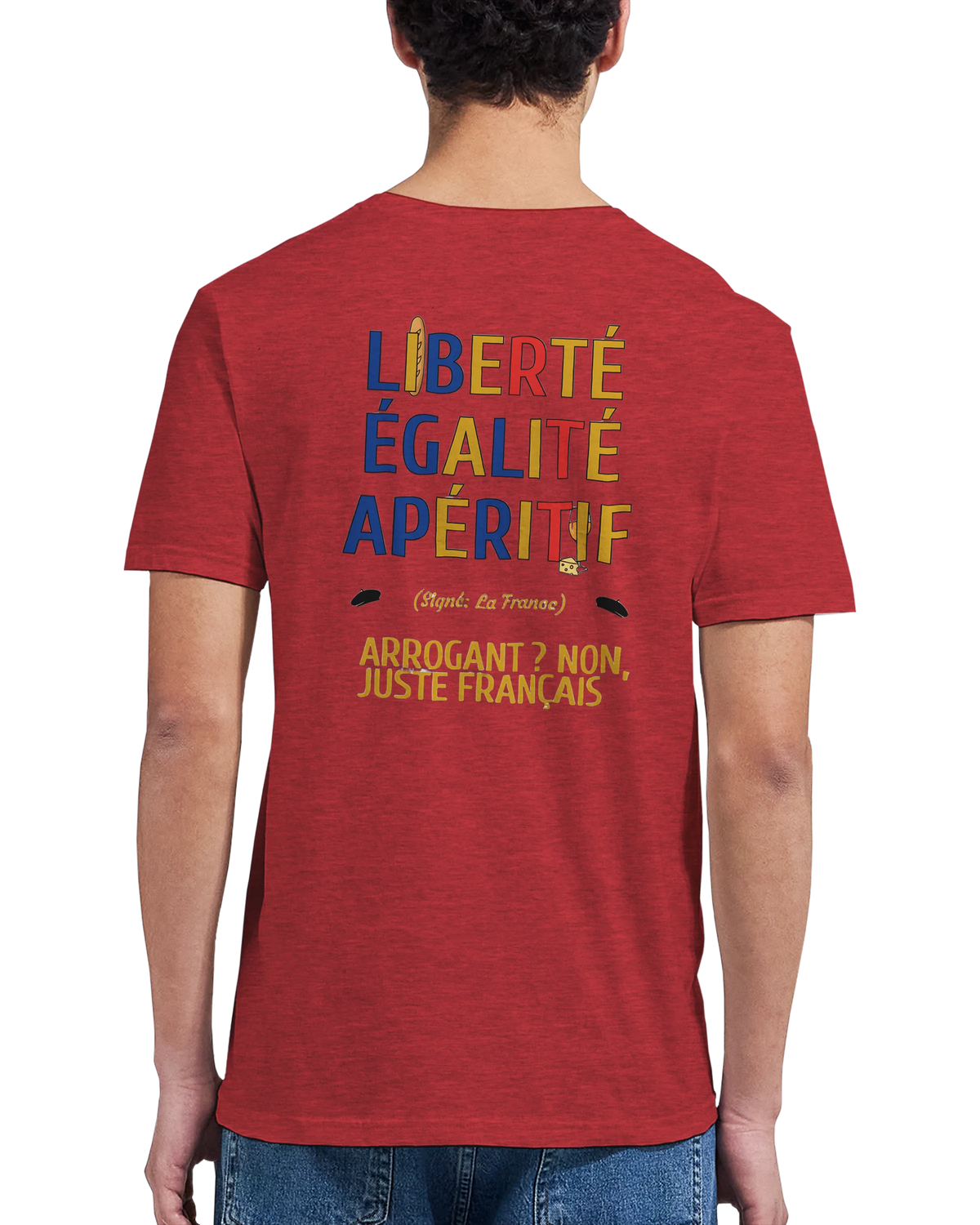 T-Shirt Unisexe Liberté Égalité Apéritif - T-Shirt Humoristique en Coton Premium