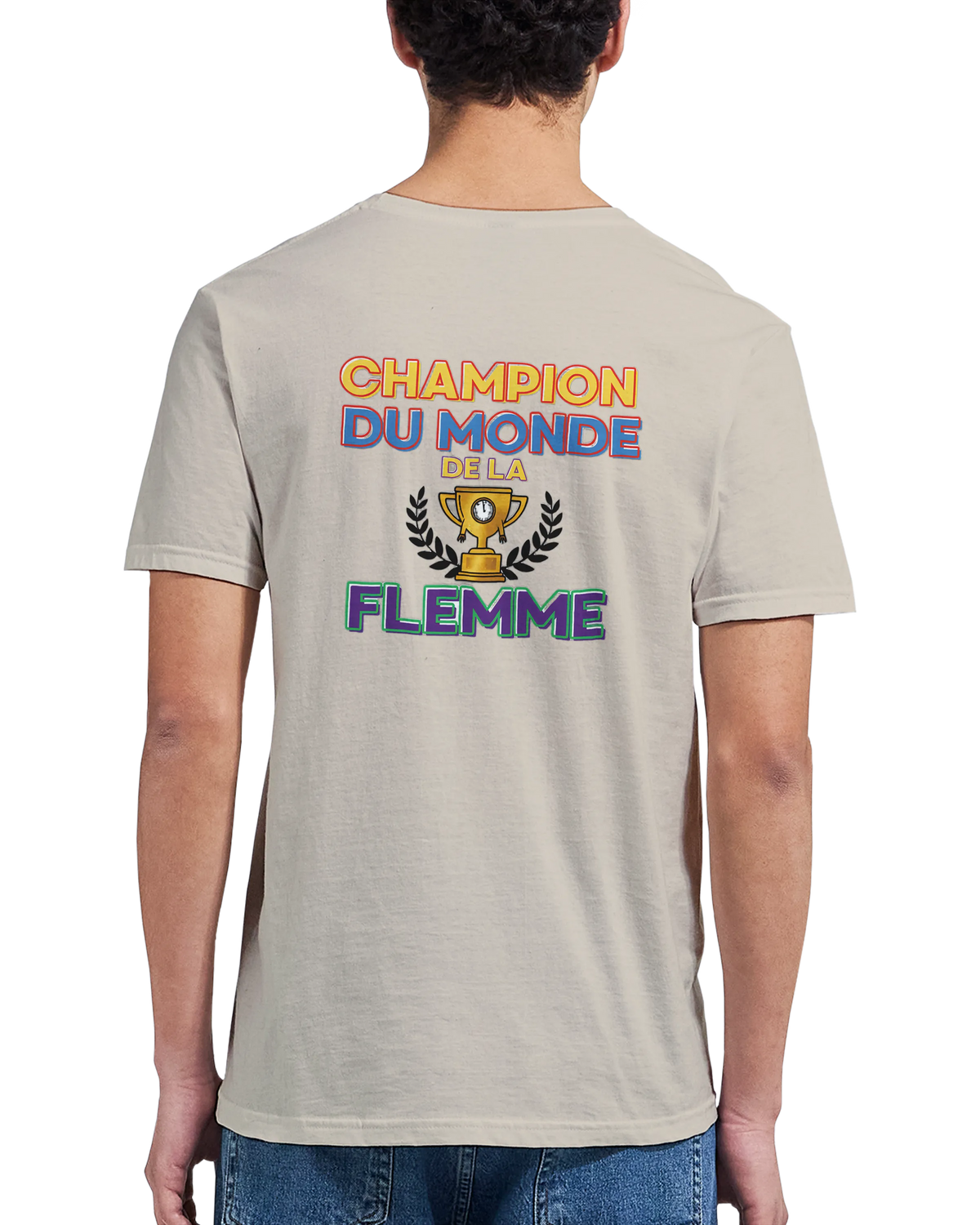 T-Shirt Homme - Champion du Monde de la Flemme - Confort Premium
