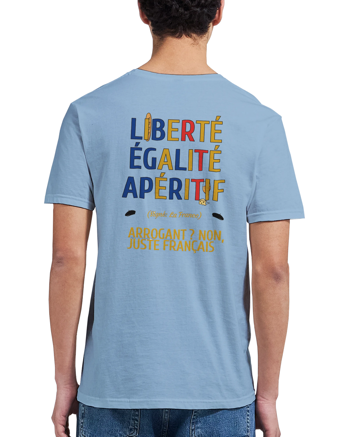 T-Shirt Unisexe Liberté Égalité Apéritif - T-Shirt Humoristique en Coton Premium