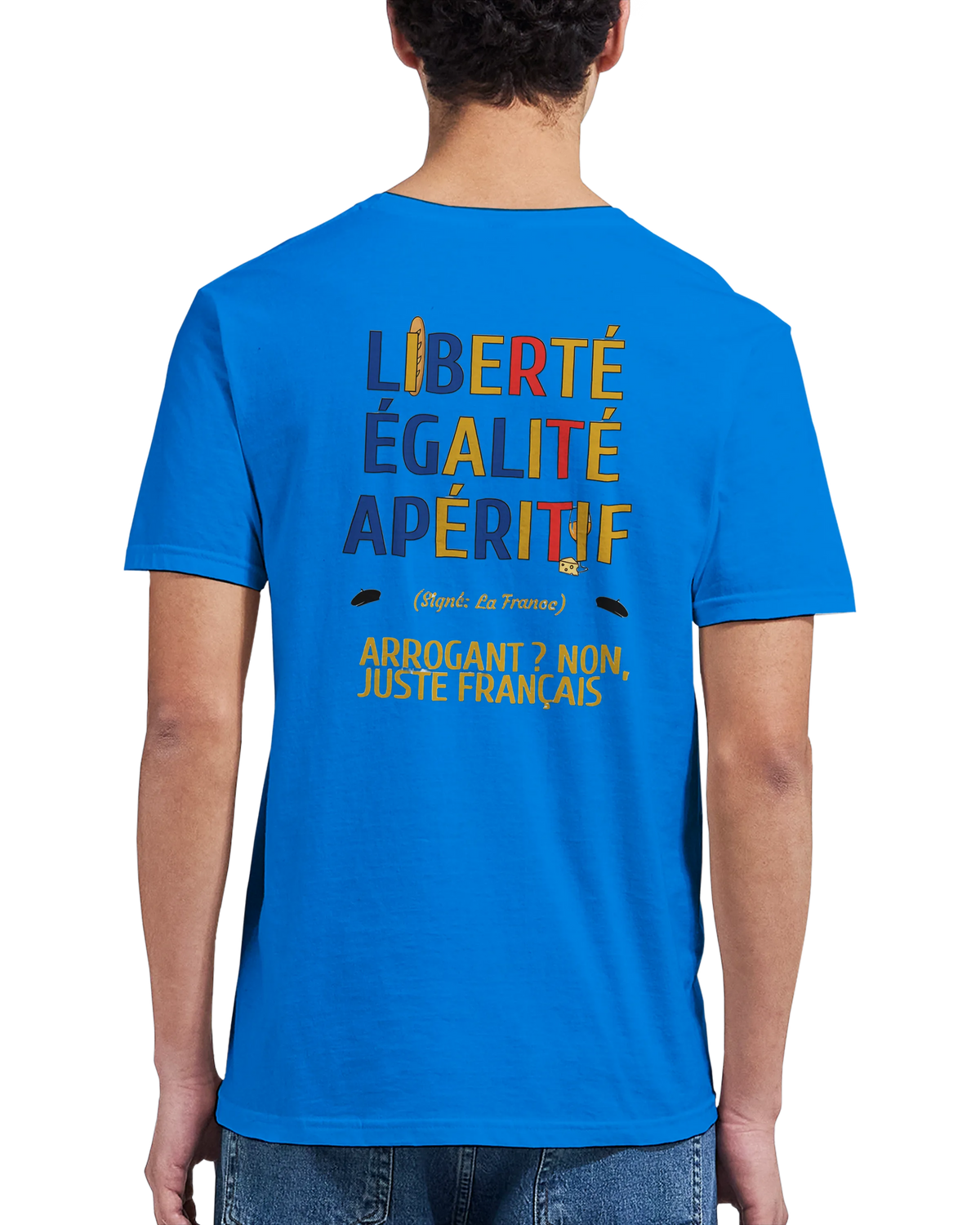 T-Shirt Unisexe Liberté Égalité Apéritif - T-Shirt Humoristique en Coton Premium