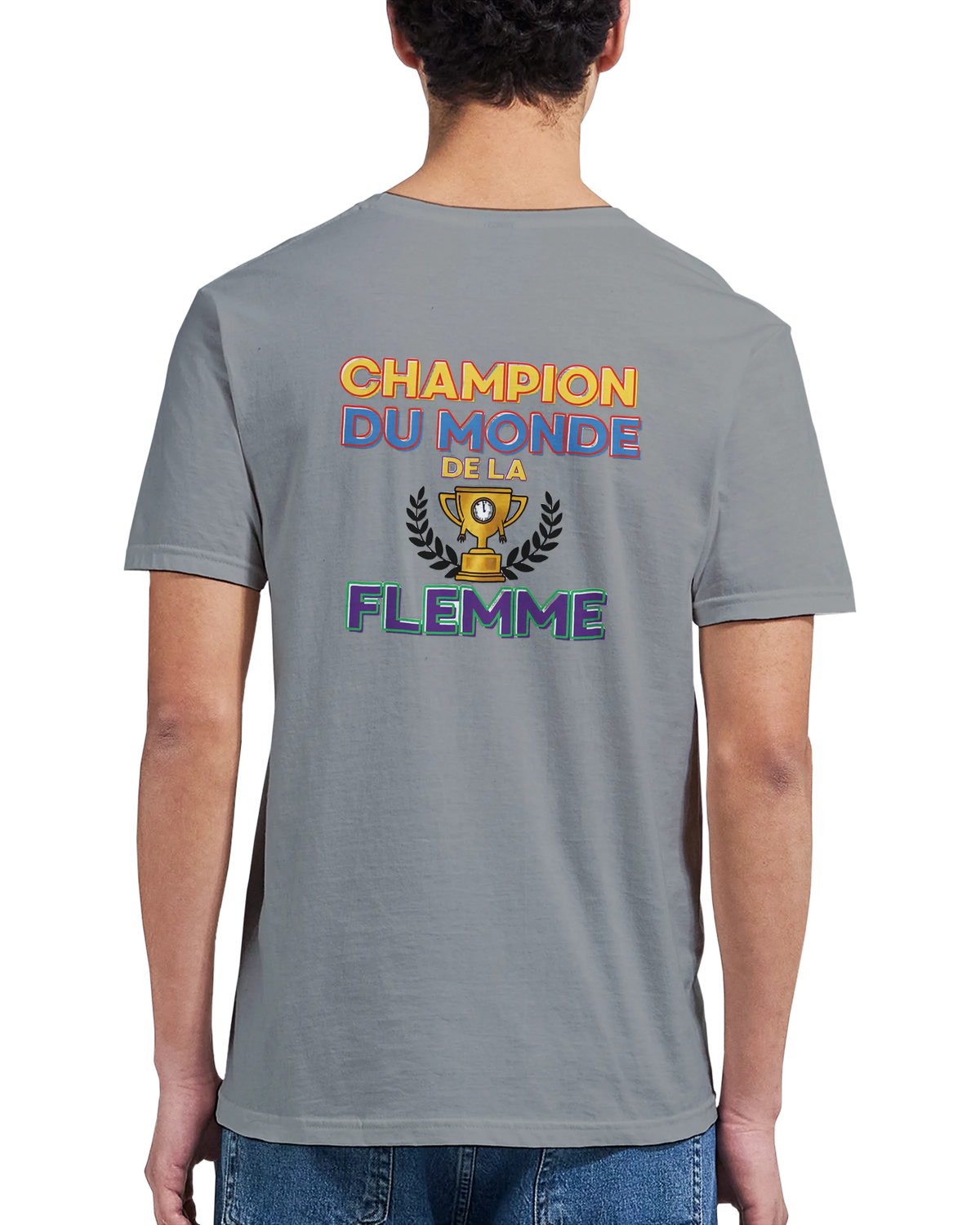T-Shirt Homme - Champion du Monde de la Flemme - Confort Premium