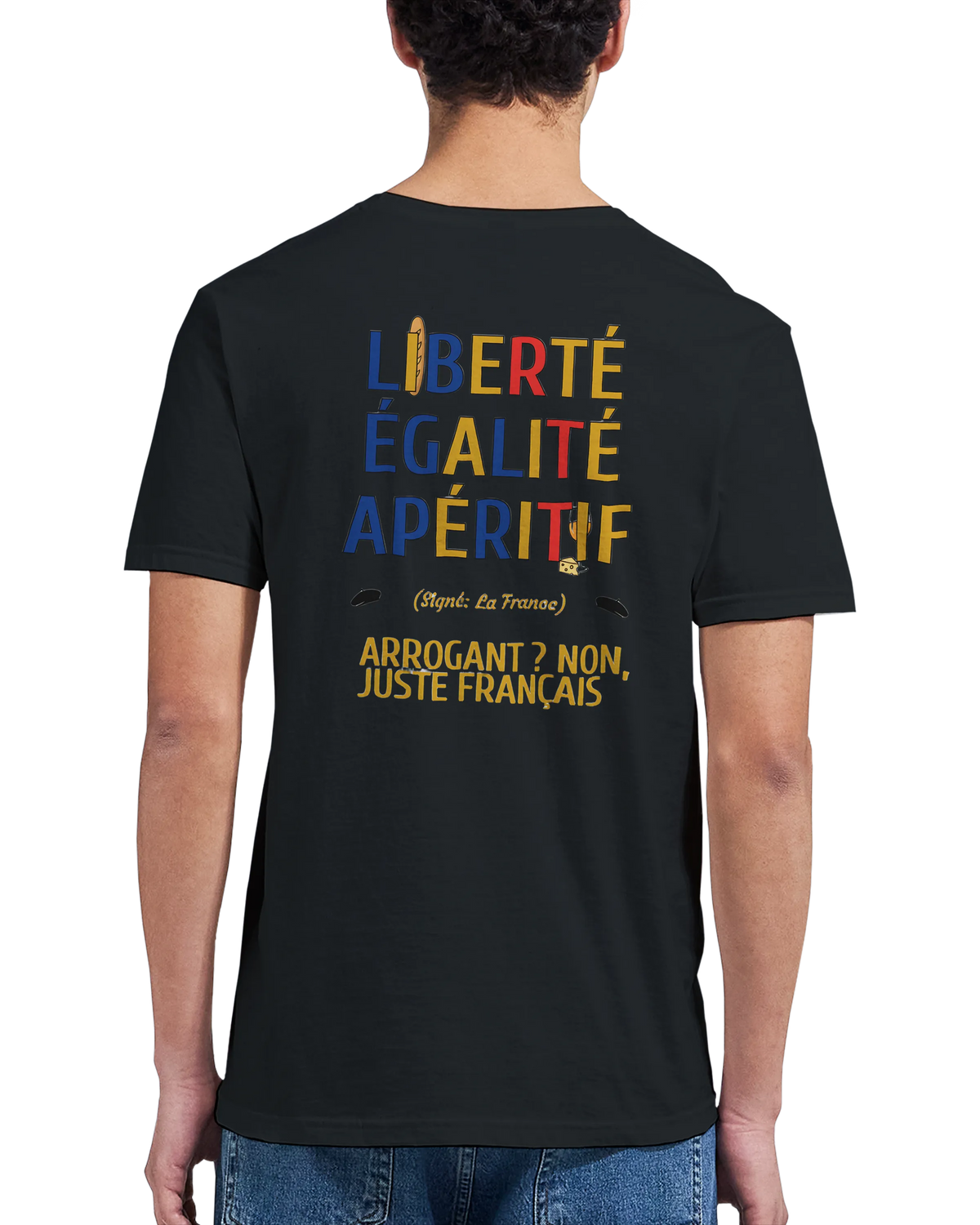T-Shirt Unisexe Liberté Égalité Apéritif - T-Shirt Humoristique en Coton Premium