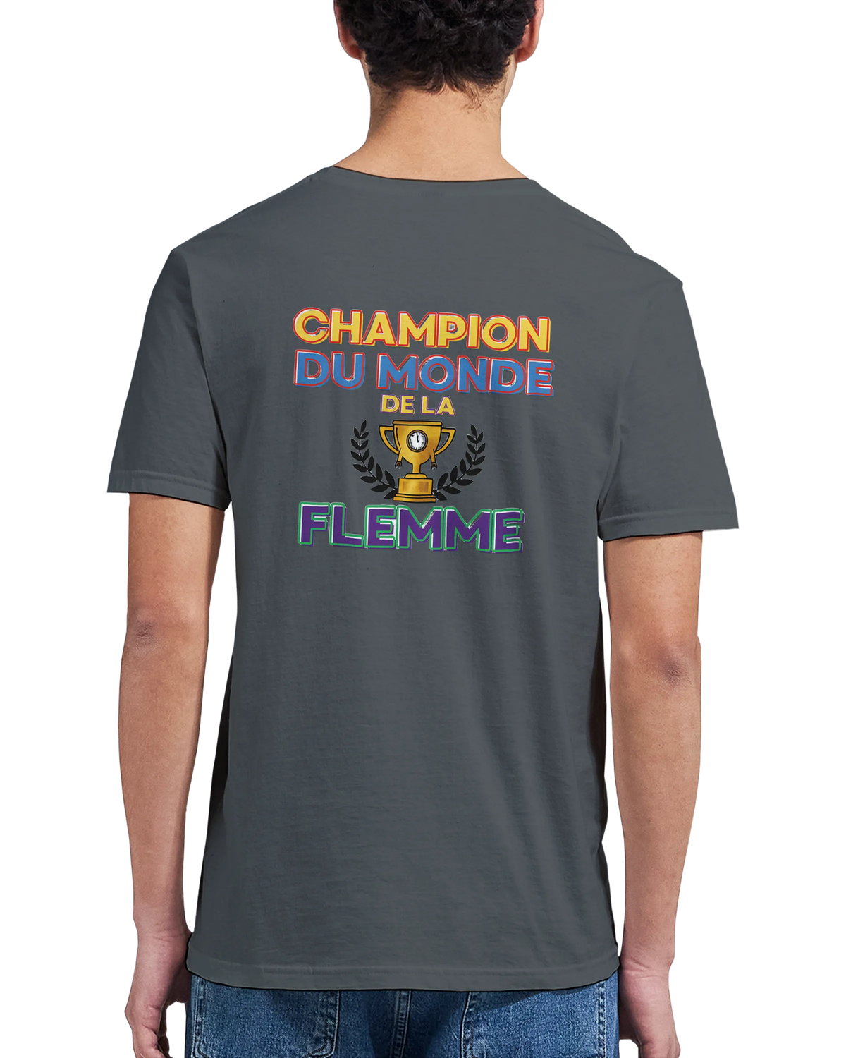 T-Shirt Homme - Champion du Monde de la Flemme - Confort Premium