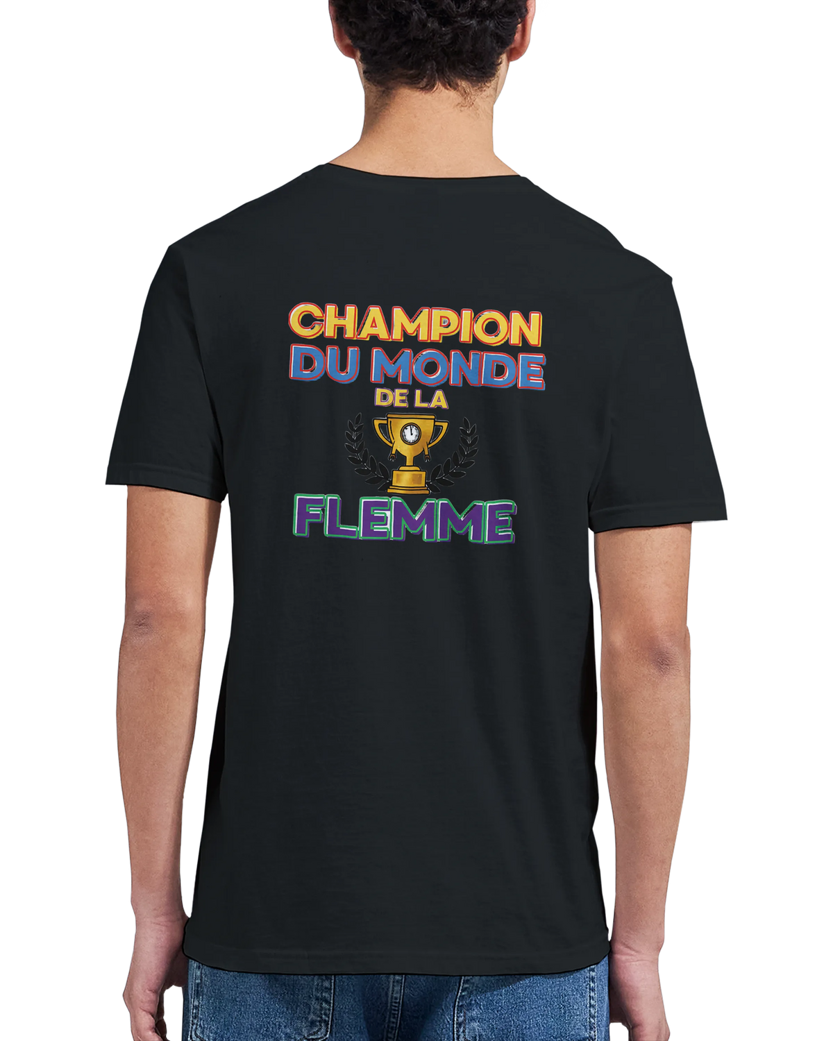 T-Shirt Homme - Champion du Monde de la Flemme - Confort Premium