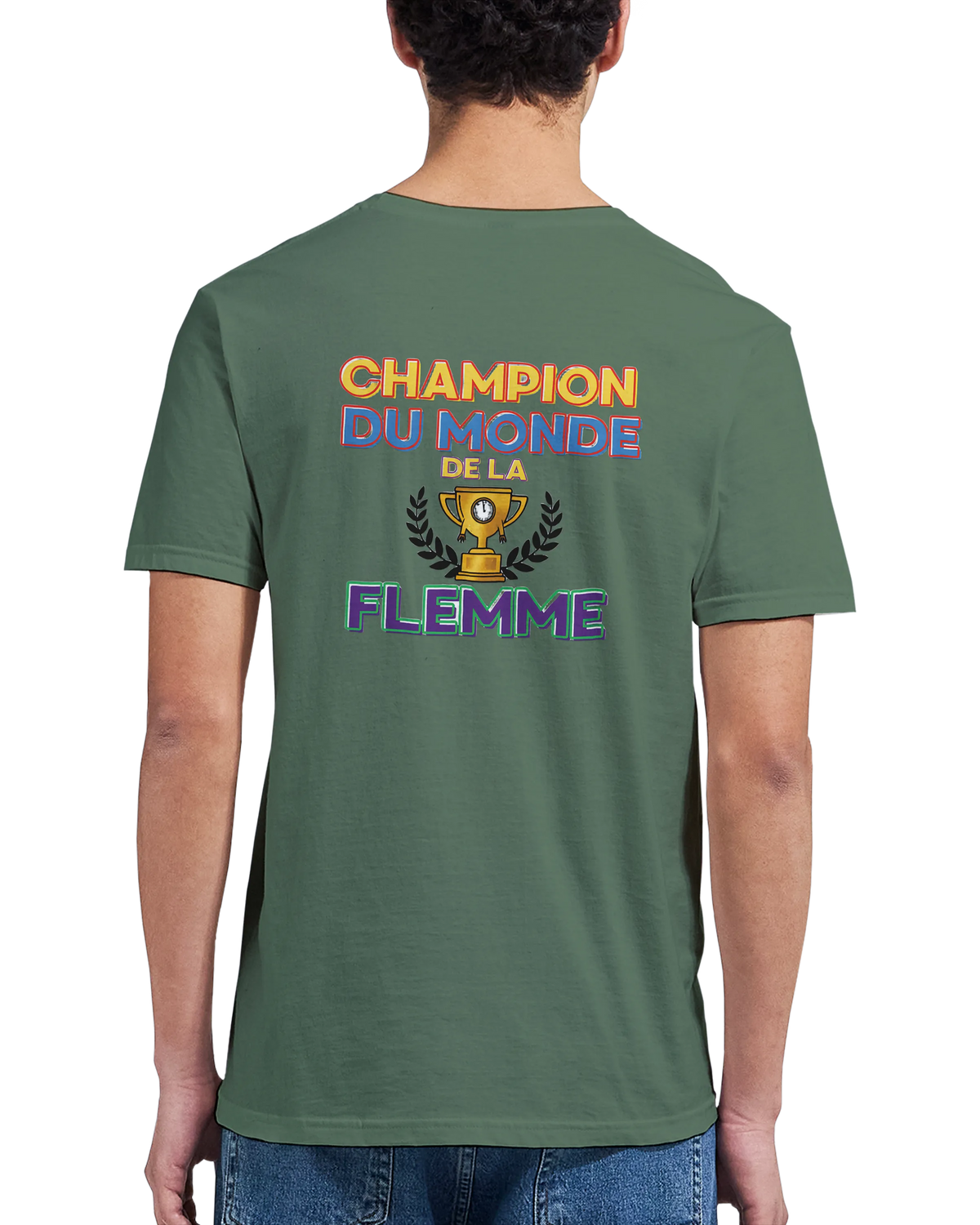 T-Shirt Homme - Champion du Monde de la Flemme - Confort Premium