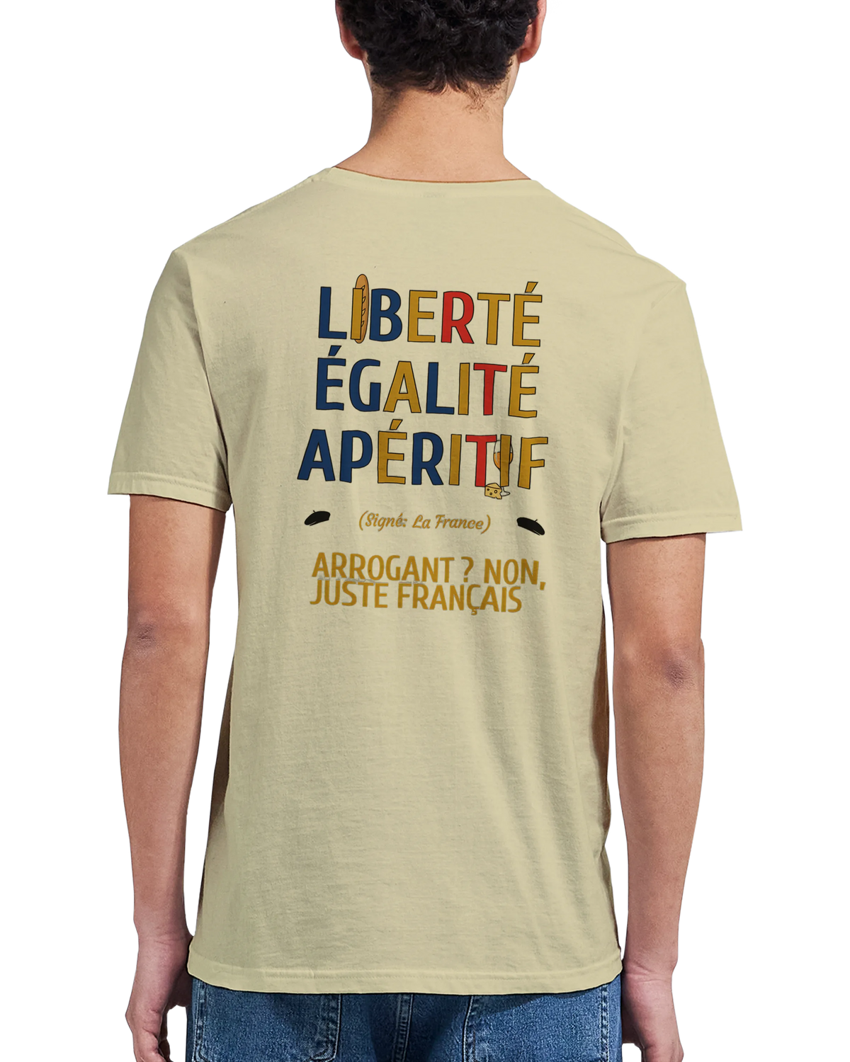 T-Shirt Unisexe Liberté Égalité Apéritif - T-Shirt Humoristique en Coton Premium