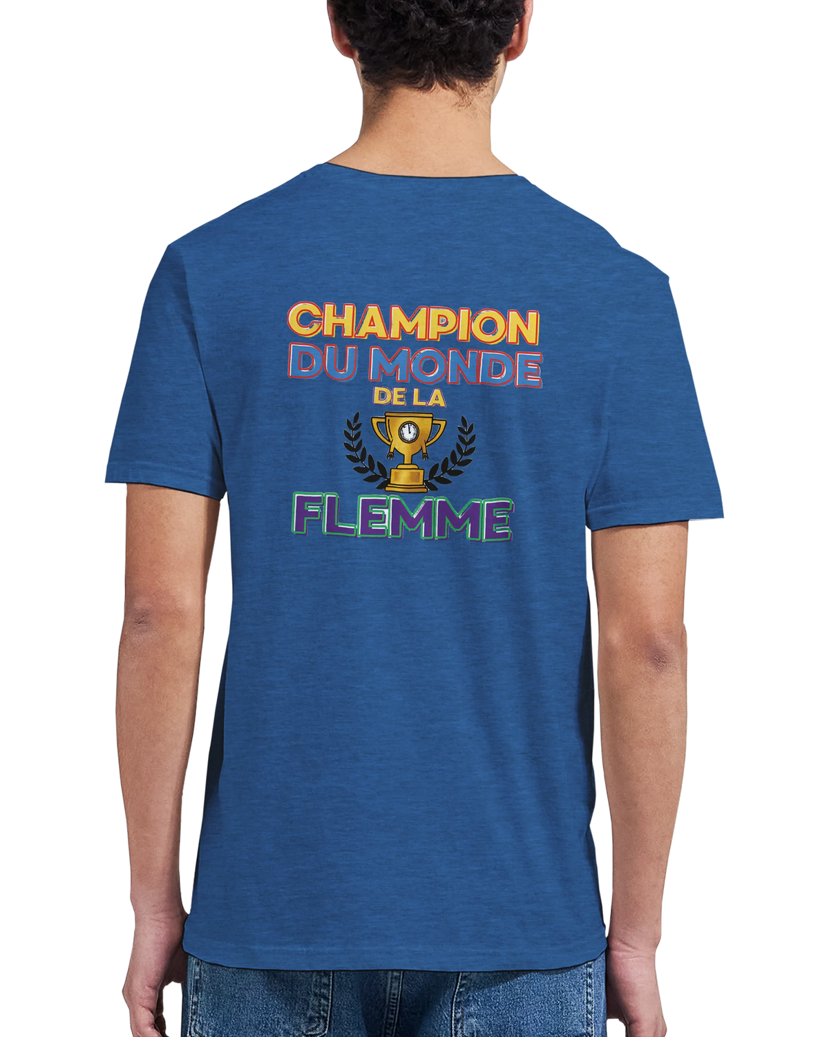 T-Shirt Homme - Champion du Monde de la Flemme - Confort Premium