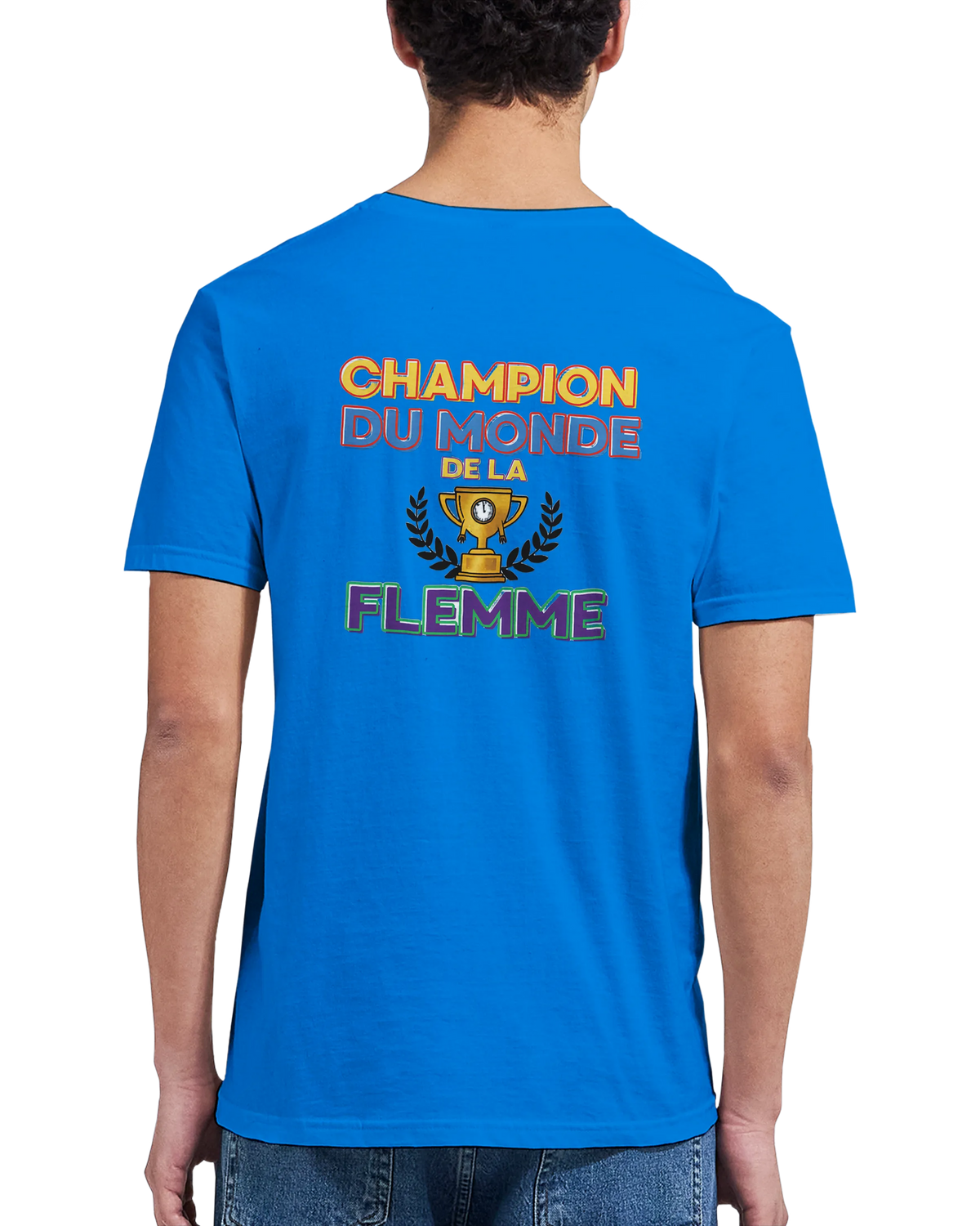 T-Shirt Homme - Champion du Monde de la Flemme - Confort Premium