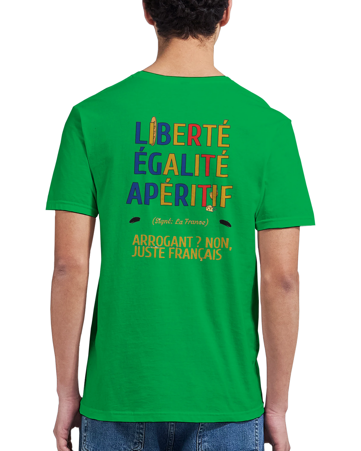 T-Shirt Unisexe Liberté Égalité Apéritif - T-Shirt Humoristique en Coton Premium