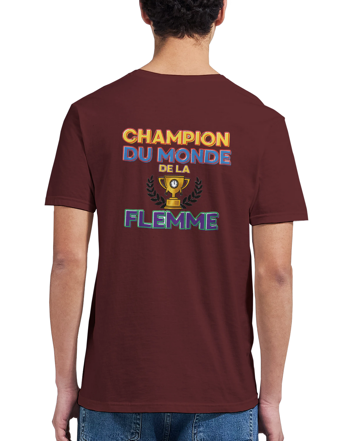 T-Shirt Homme - Champion du Monde de la Flemme - Confort Premium