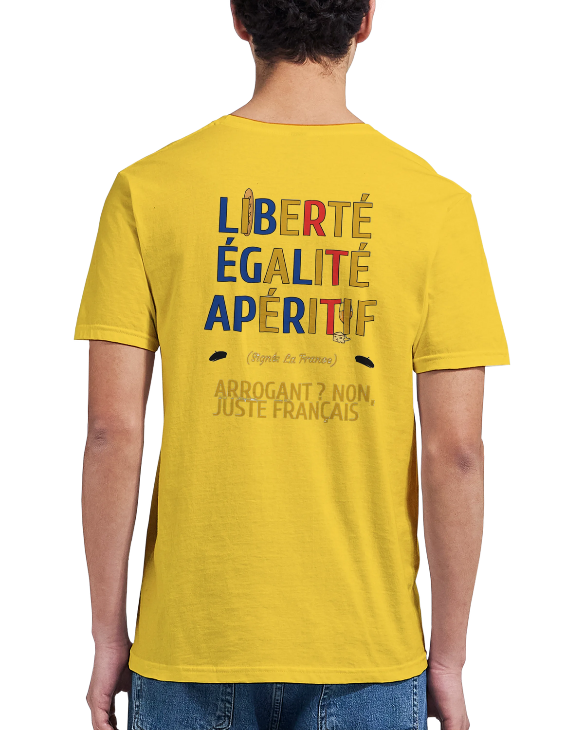 T-Shirt Unisexe Liberté Égalité Apéritif - T-Shirt Humoristique en Coton Premium