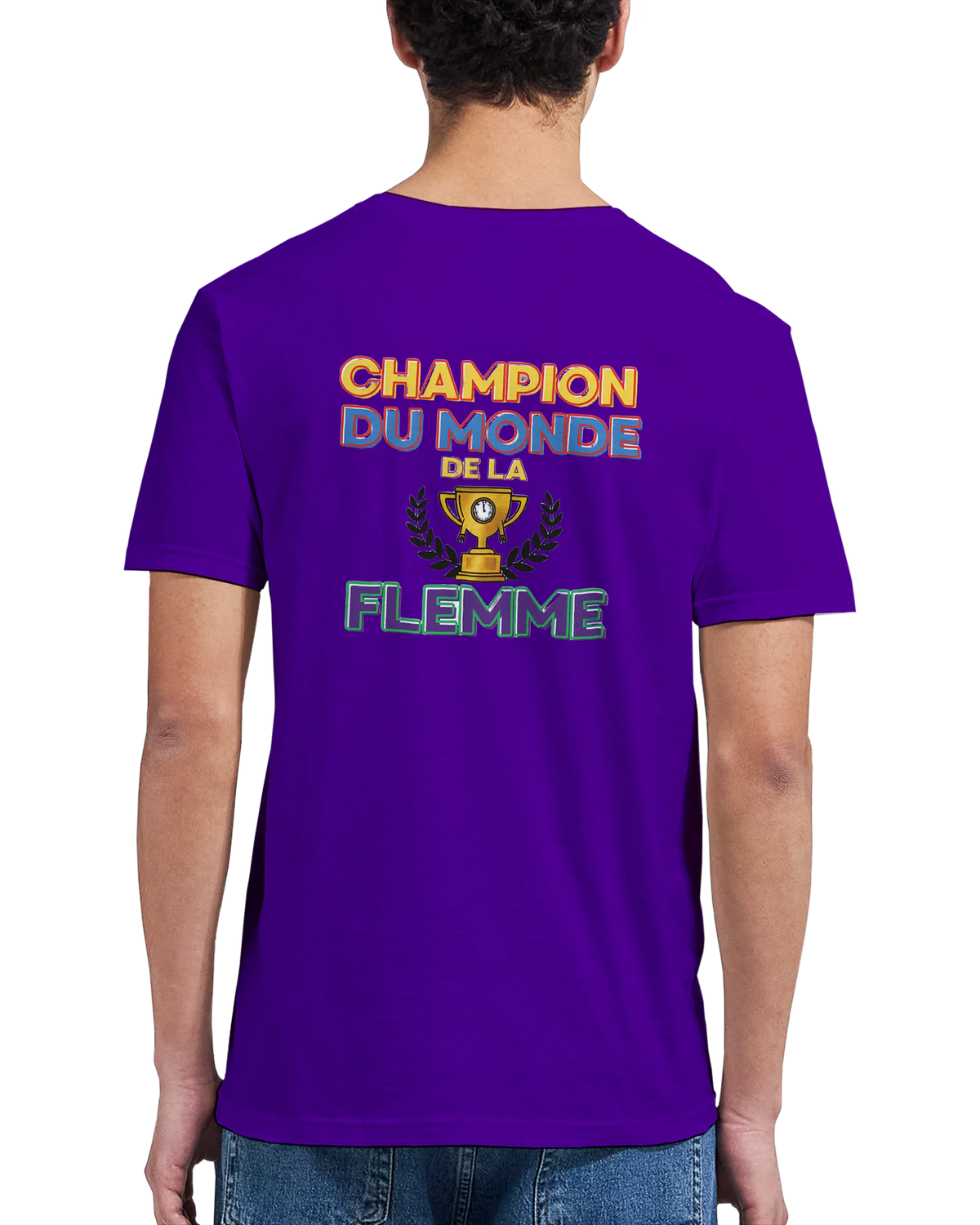 T-Shirt Homme - Champion du Monde de la Flemme - Confort Premium