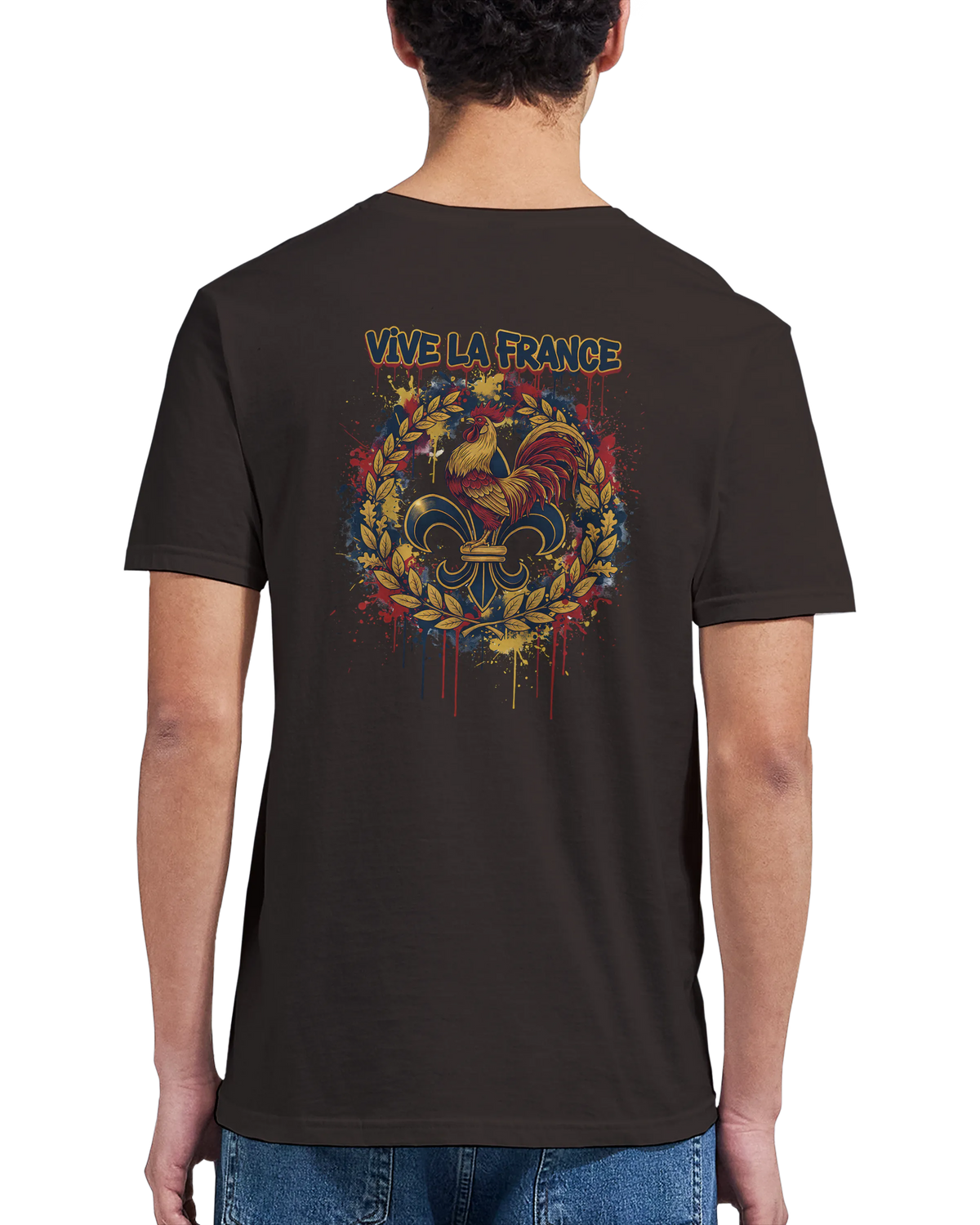 T-shirt Homme 'Vive la France' – Coton Premium, Coupe Classique