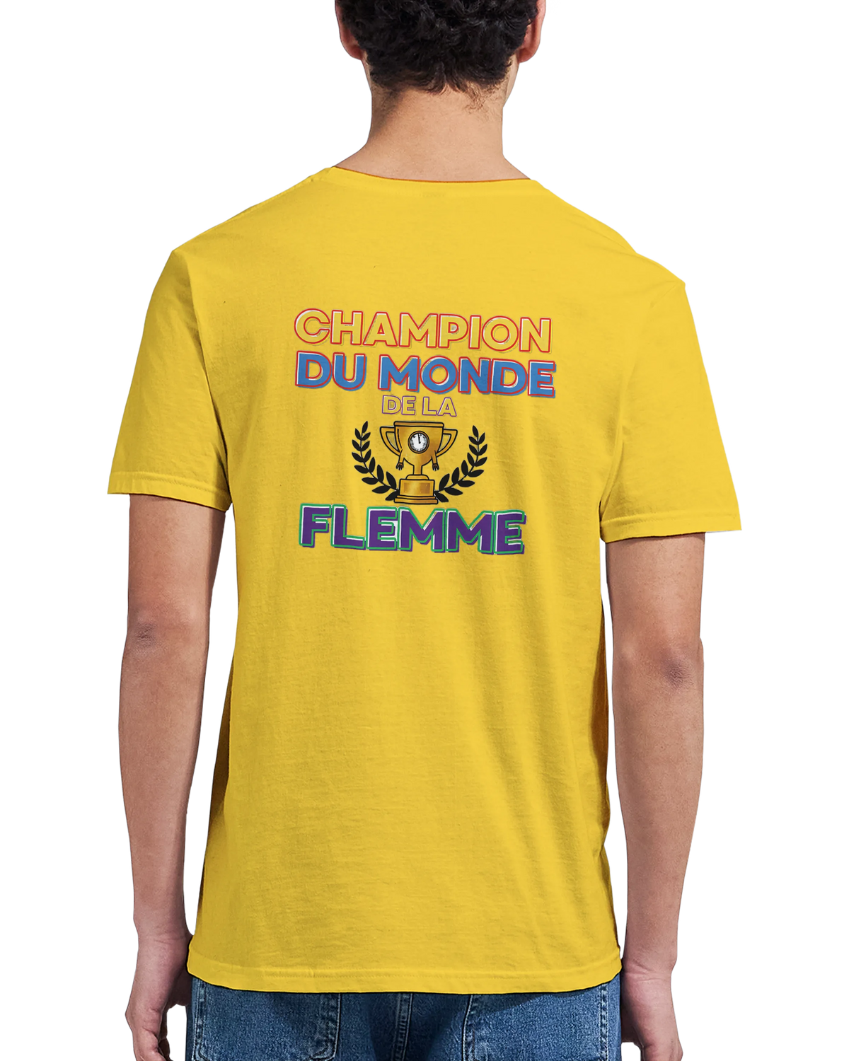 T-Shirt Homme - Champion du Monde de la Flemme - Confort Premium