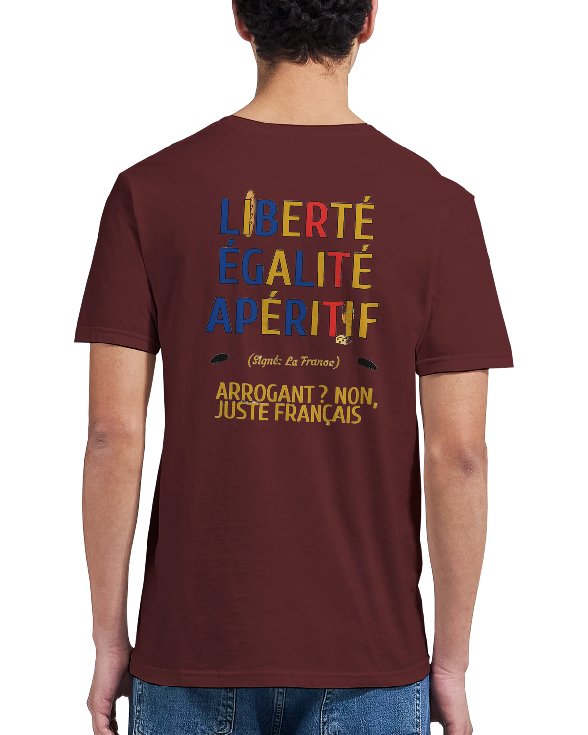 T-Shirt Unisexe Liberté Égalité Apéritif - T-Shirt Humoristique en Coton Premium