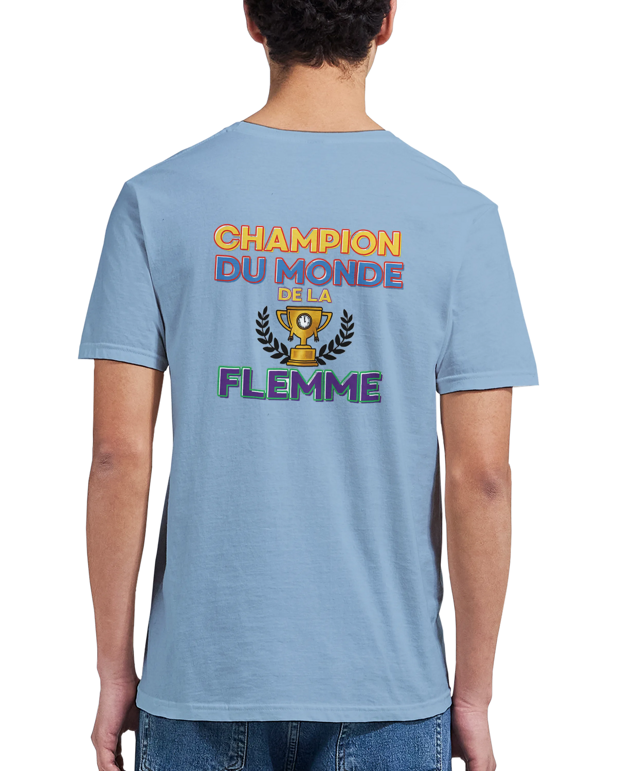 T-Shirt Homme - Champion du Monde de la Flemme - Confort Premium