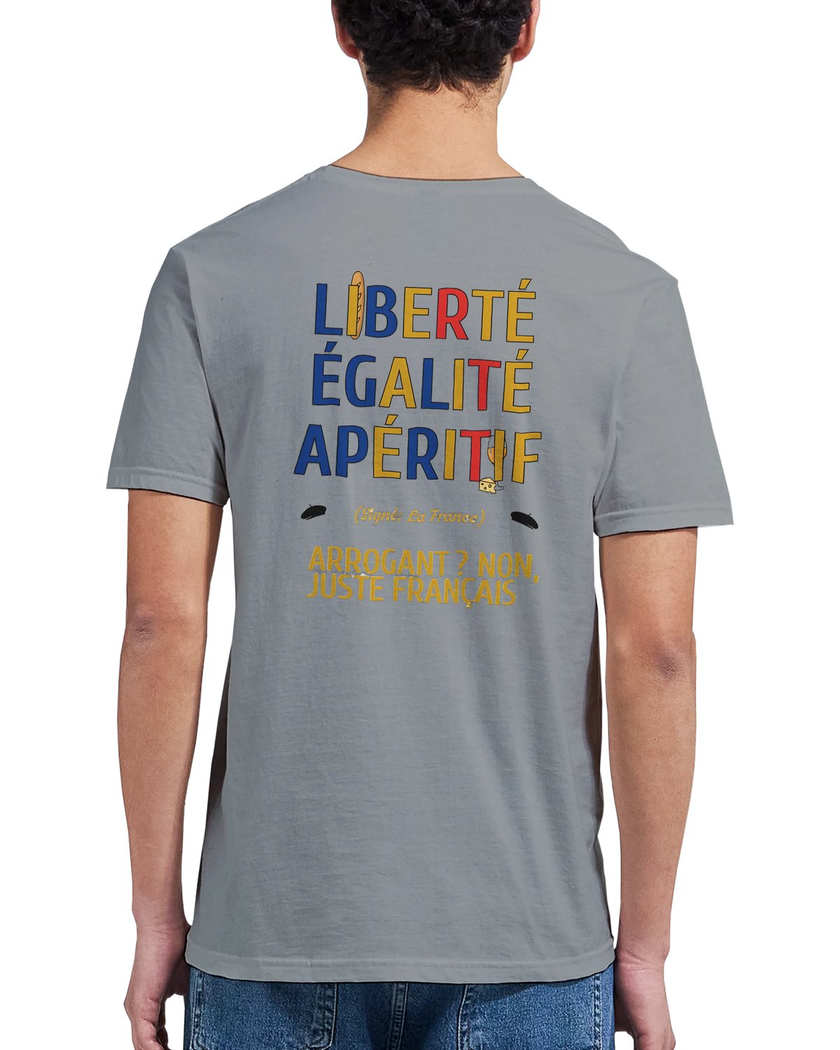 T-Shirt Unisexe Liberté Égalité Apéritif - T-Shirt Humoristique en Coton Premium