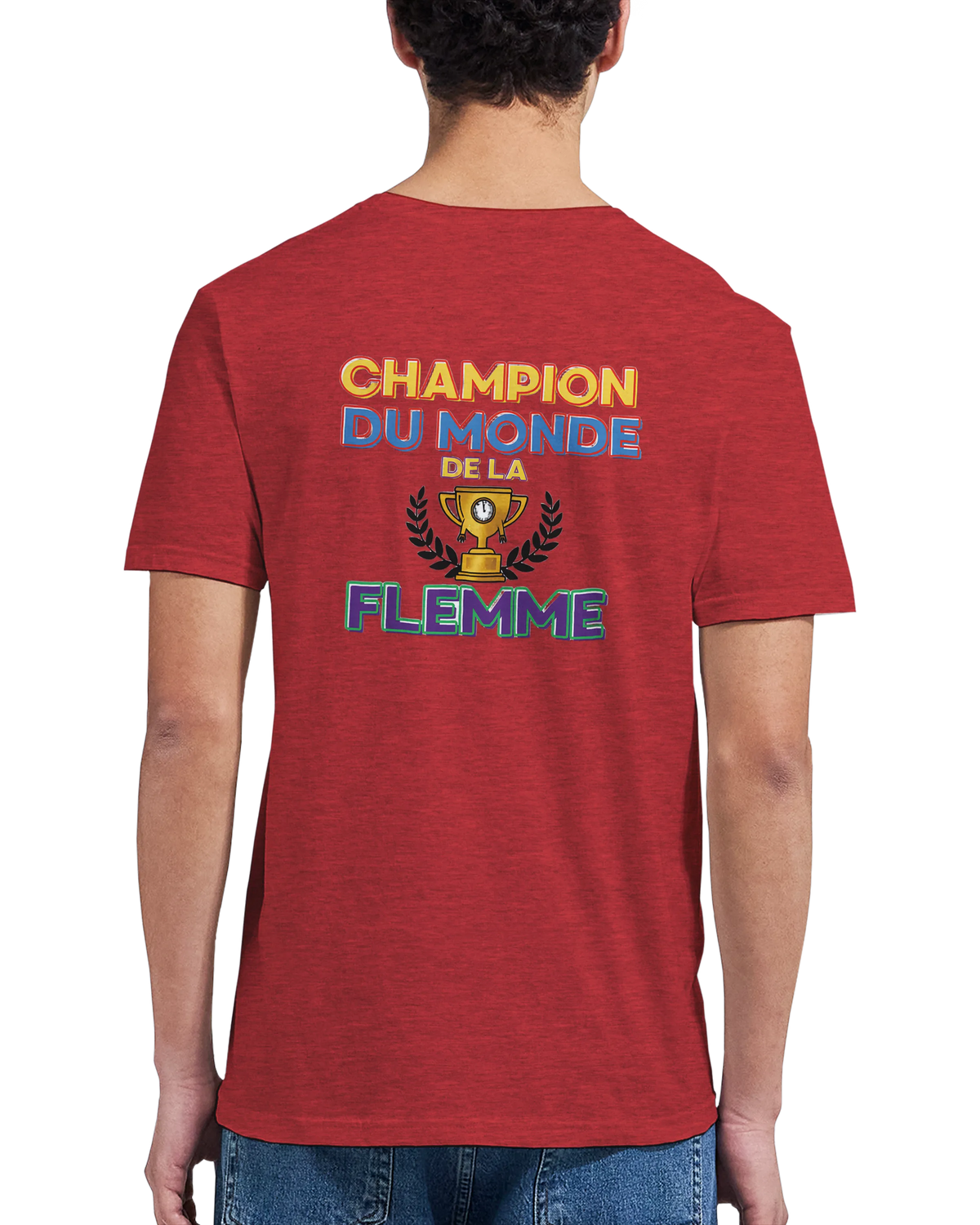 T-Shirt Homme - Champion du Monde de la Flemme - Confort Premium