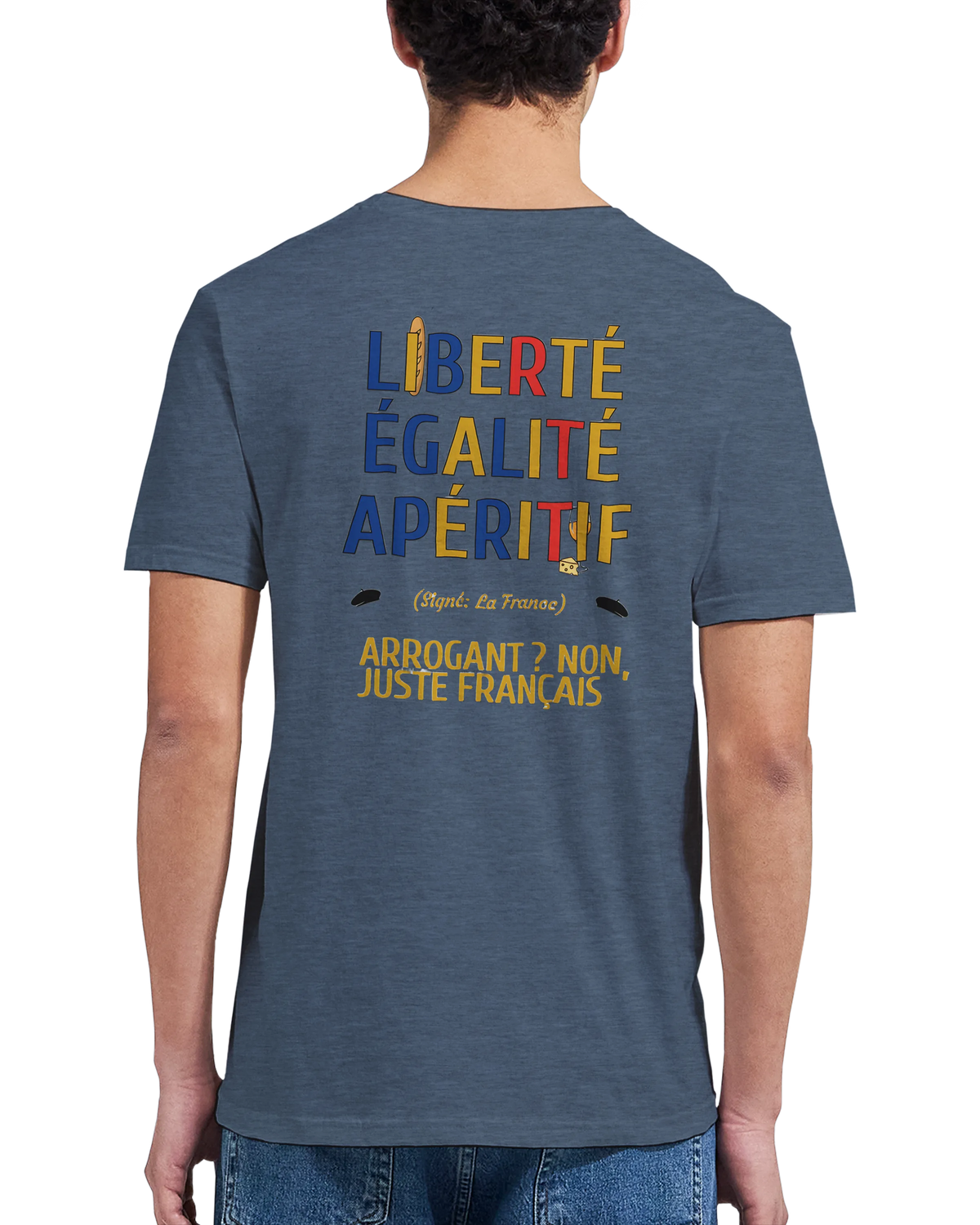 T-Shirt Unisexe Liberté Égalité Apéritif - T-Shirt Humoristique en Coton Premium