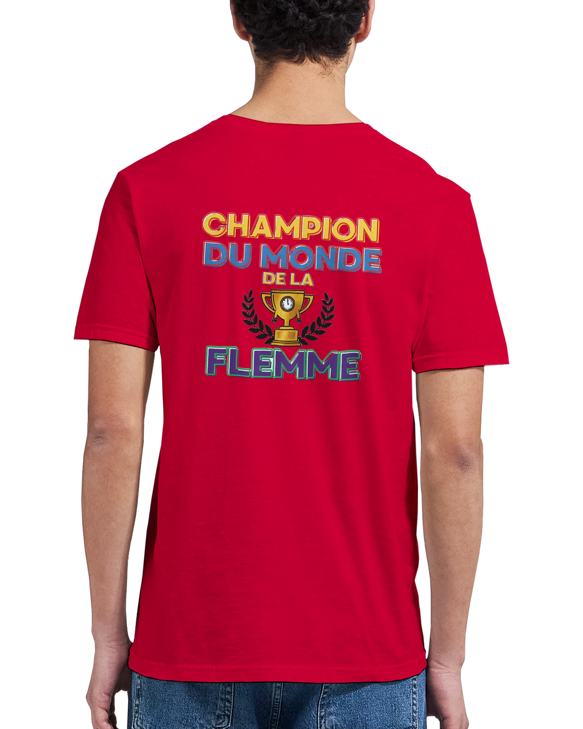 T-Shirt Homme - Champion du Monde de la Flemme - Confort Premium