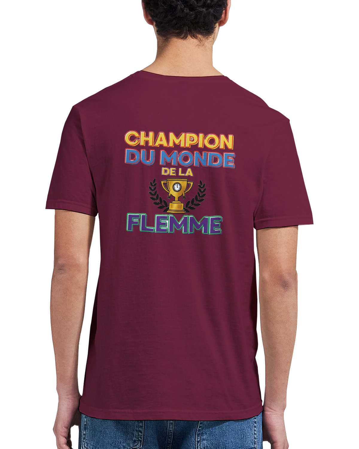 T-Shirt Homme - Champion du Monde de la Flemme - Confort Premium