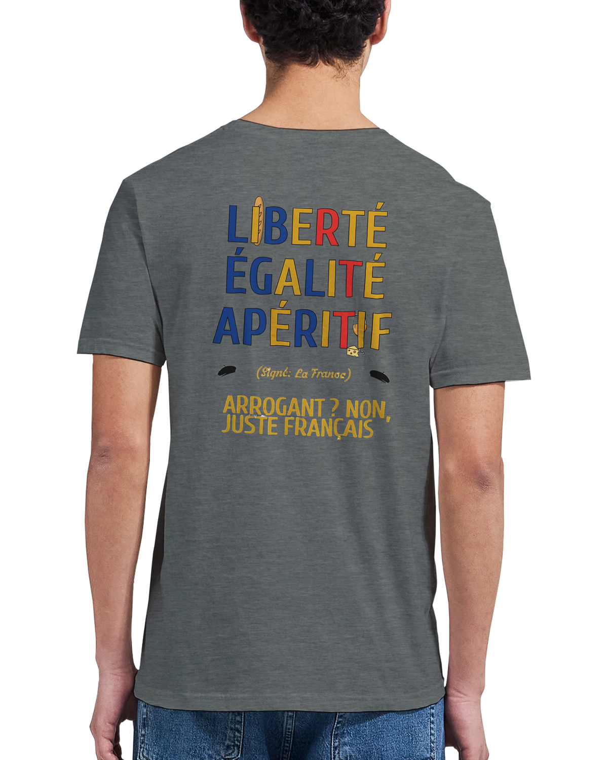 T-Shirt Unisexe Liberté Égalité Apéritif - T-Shirt Humoristique en Coton Premium