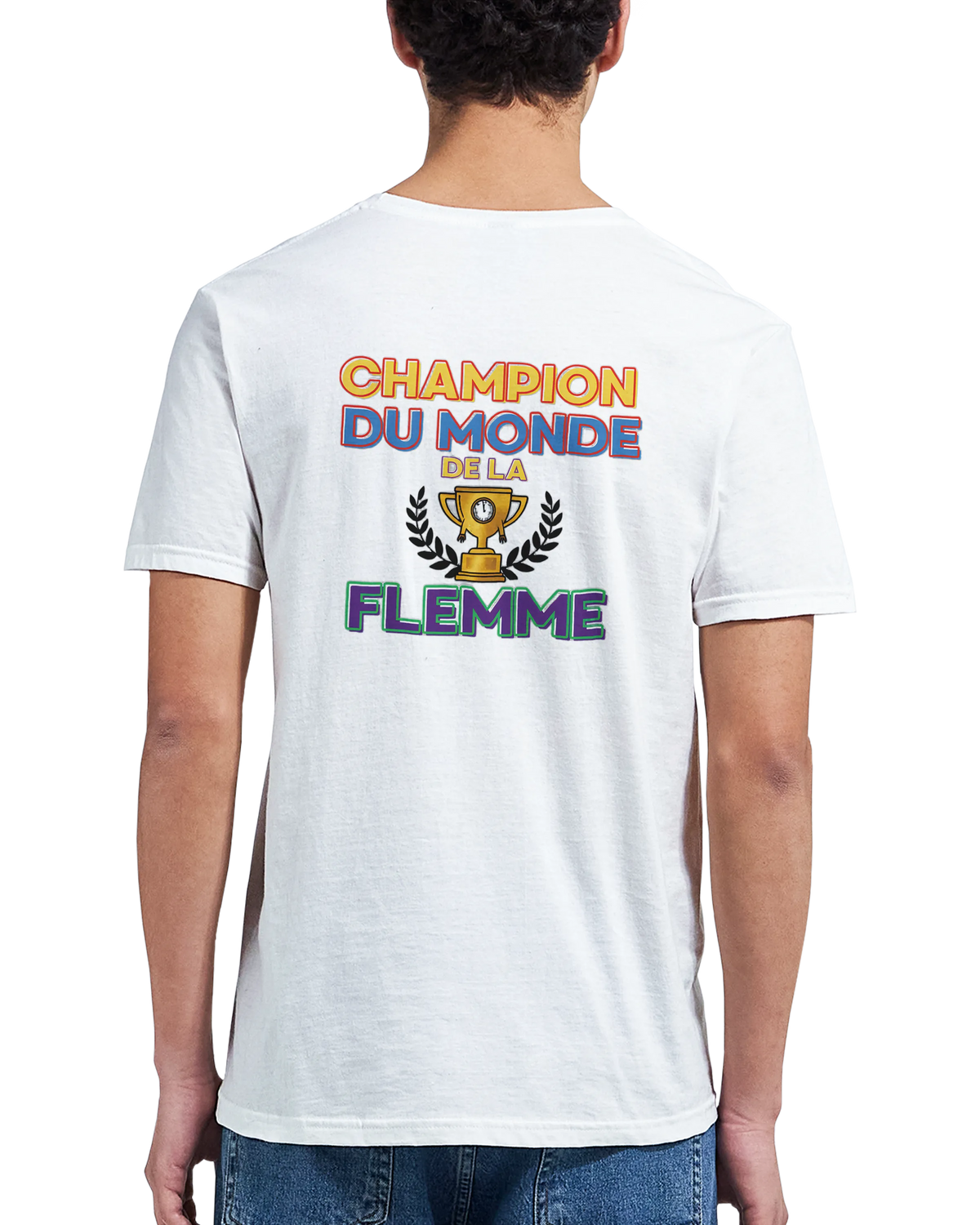 T-Shirt Homme - Champion du Monde de la Flemme - Confort Premium