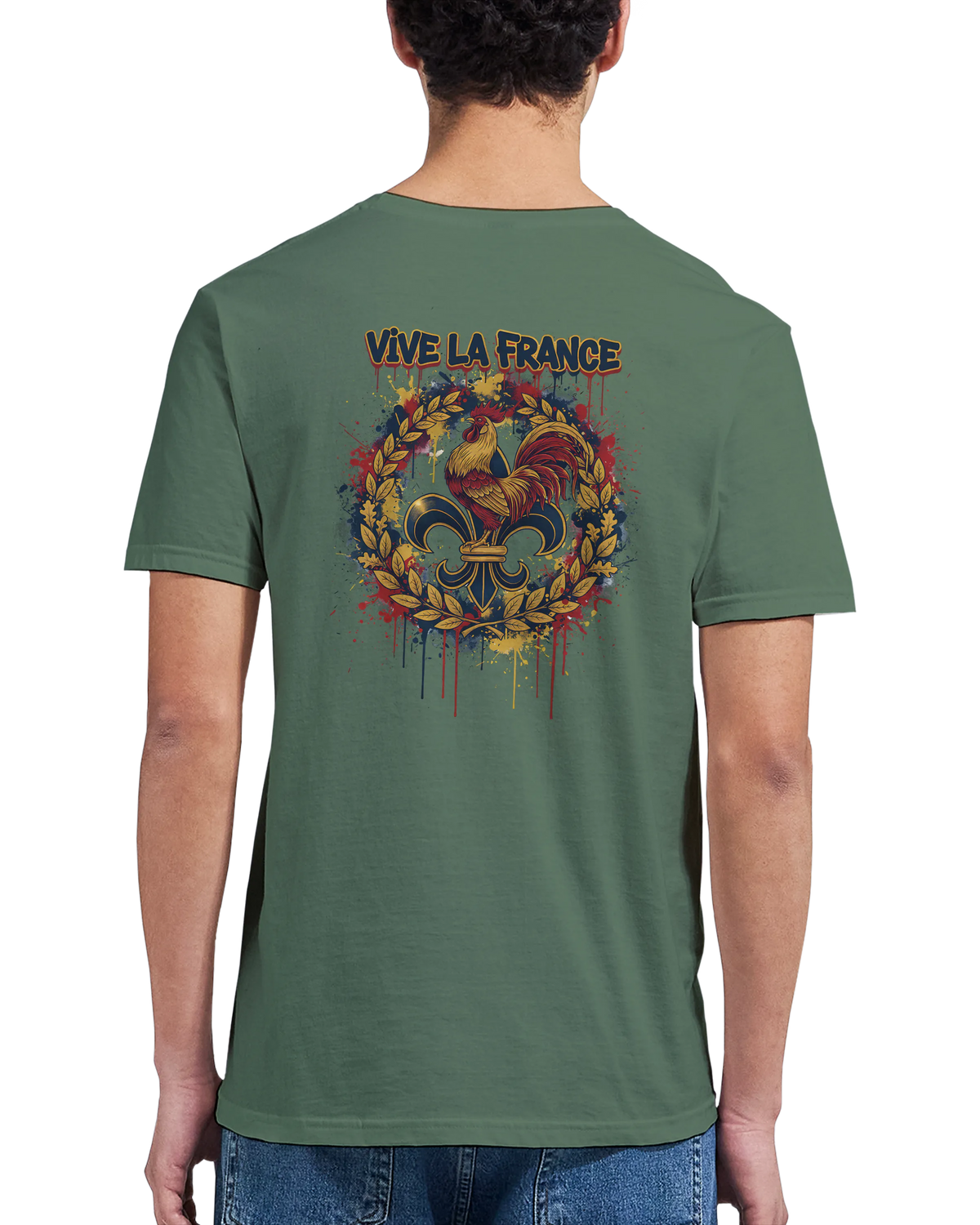 T-shirt Homme 'Vive la France' – Coton Premium, Coupe Classique