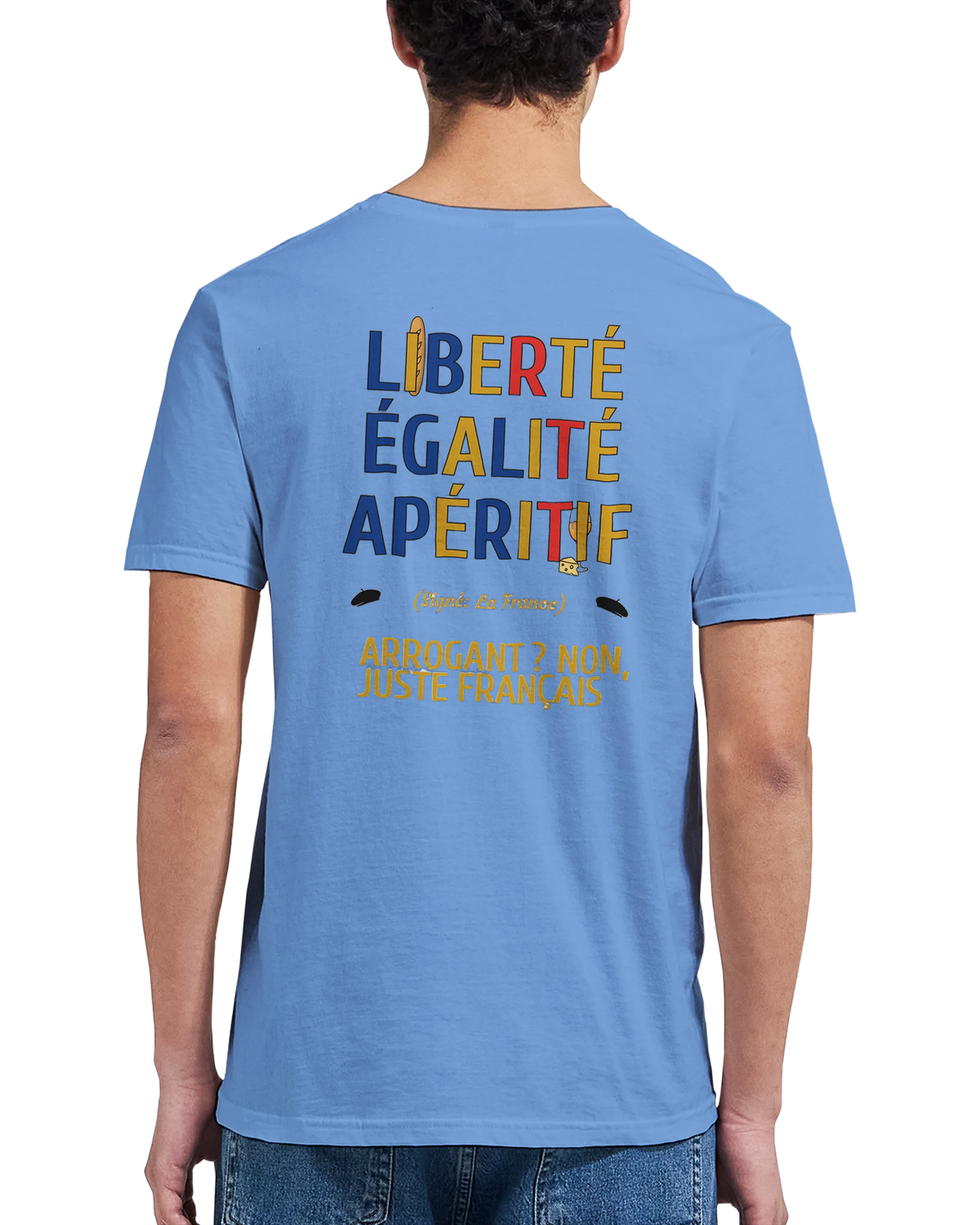 T-Shirt Unisexe Liberté Égalité Apéritif - T-Shirt Humoristique en Coton Premium