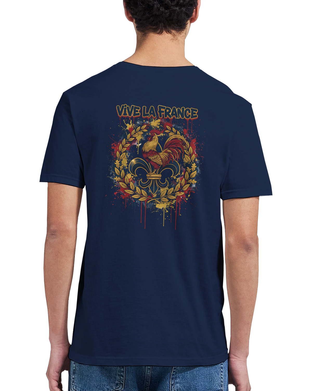 T-shirt Homme 'Vive la France' – Coton Premium, Coupe Classique