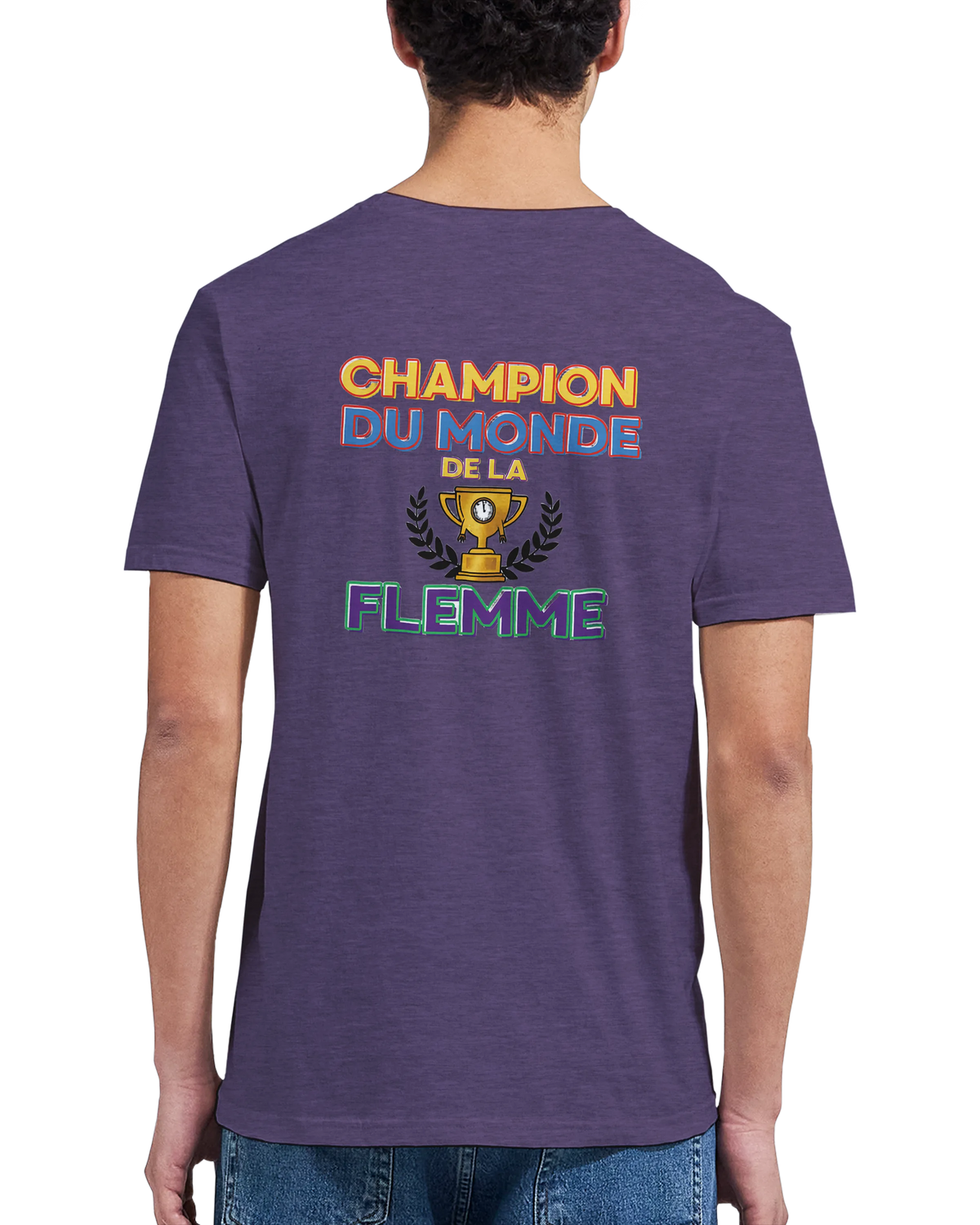 T-Shirt Homme - Champion du Monde de la Flemme - Confort Premium