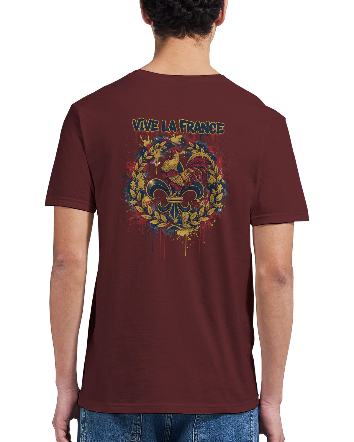 T-shirt Homme 'Vive la France' – Coton Premium, Coupe Classique