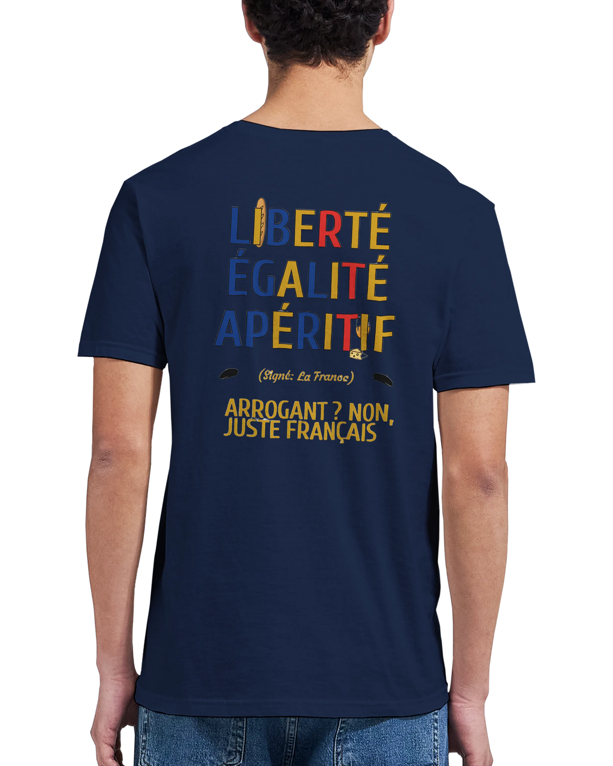 T-Shirt Unisexe Liberté Égalité Apéritif - T-Shirt Humoristique en Coton Premium