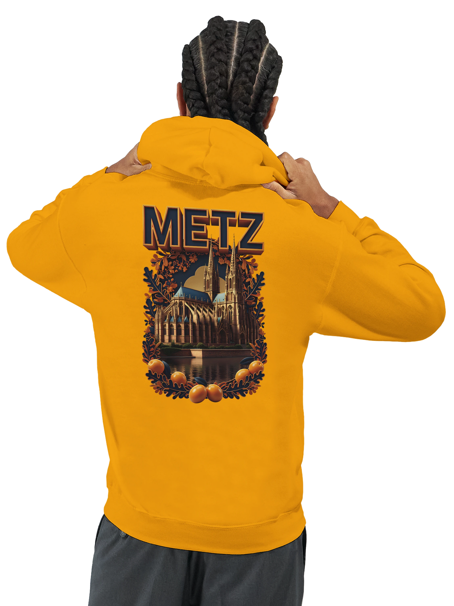 Sweat à capuche unisexe Metz - Ville de France - Design Premium