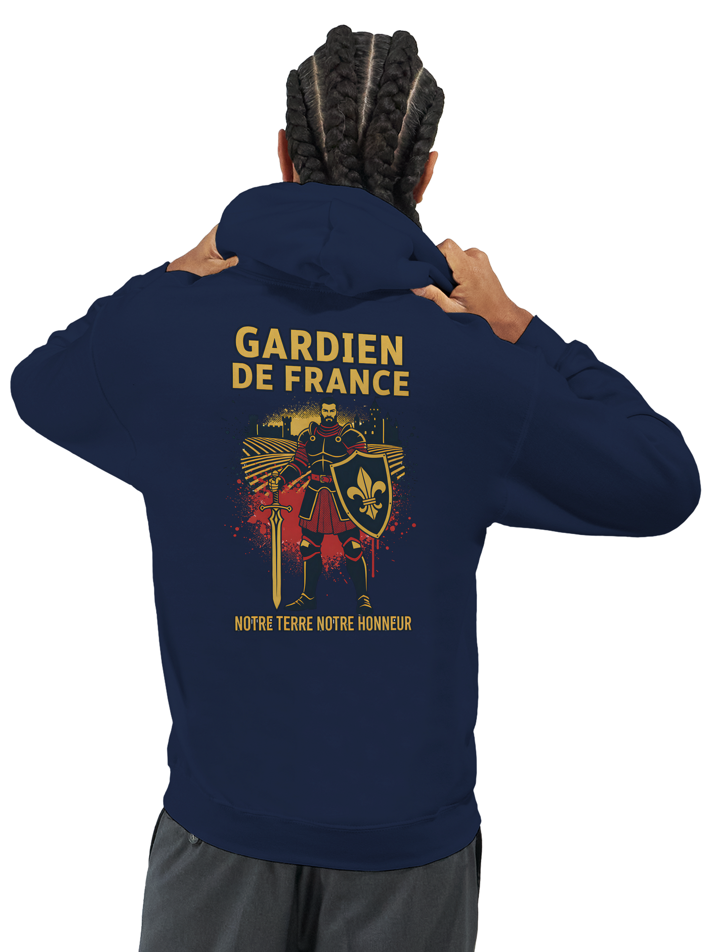 Sweat à capuche Gardien de France pour homme – Hoodie premium en coton mélangé