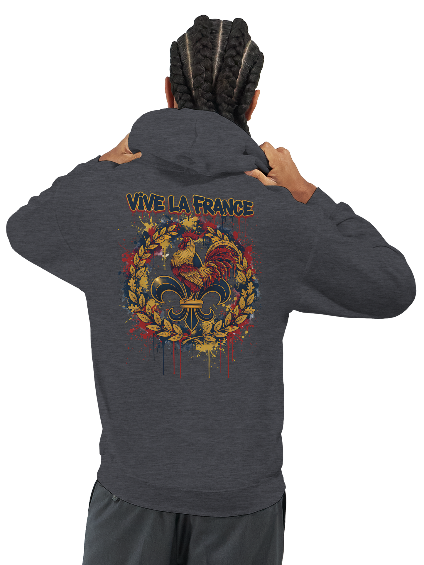 Sweat à Capuche Homme Vive la France – Confort et Style Tricolore