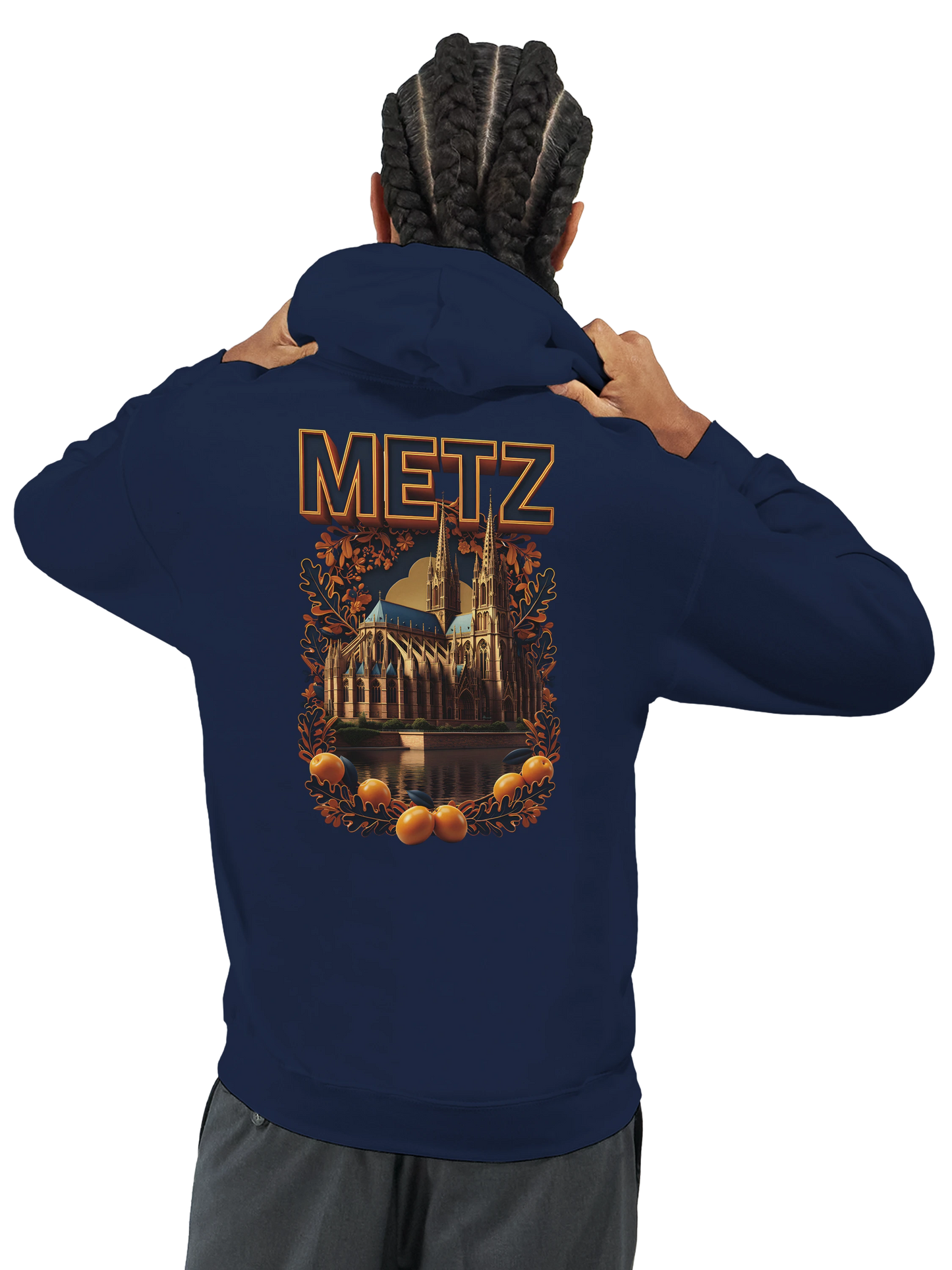 Sweat à capuche unisexe Metz - Ville de France - Design Premium