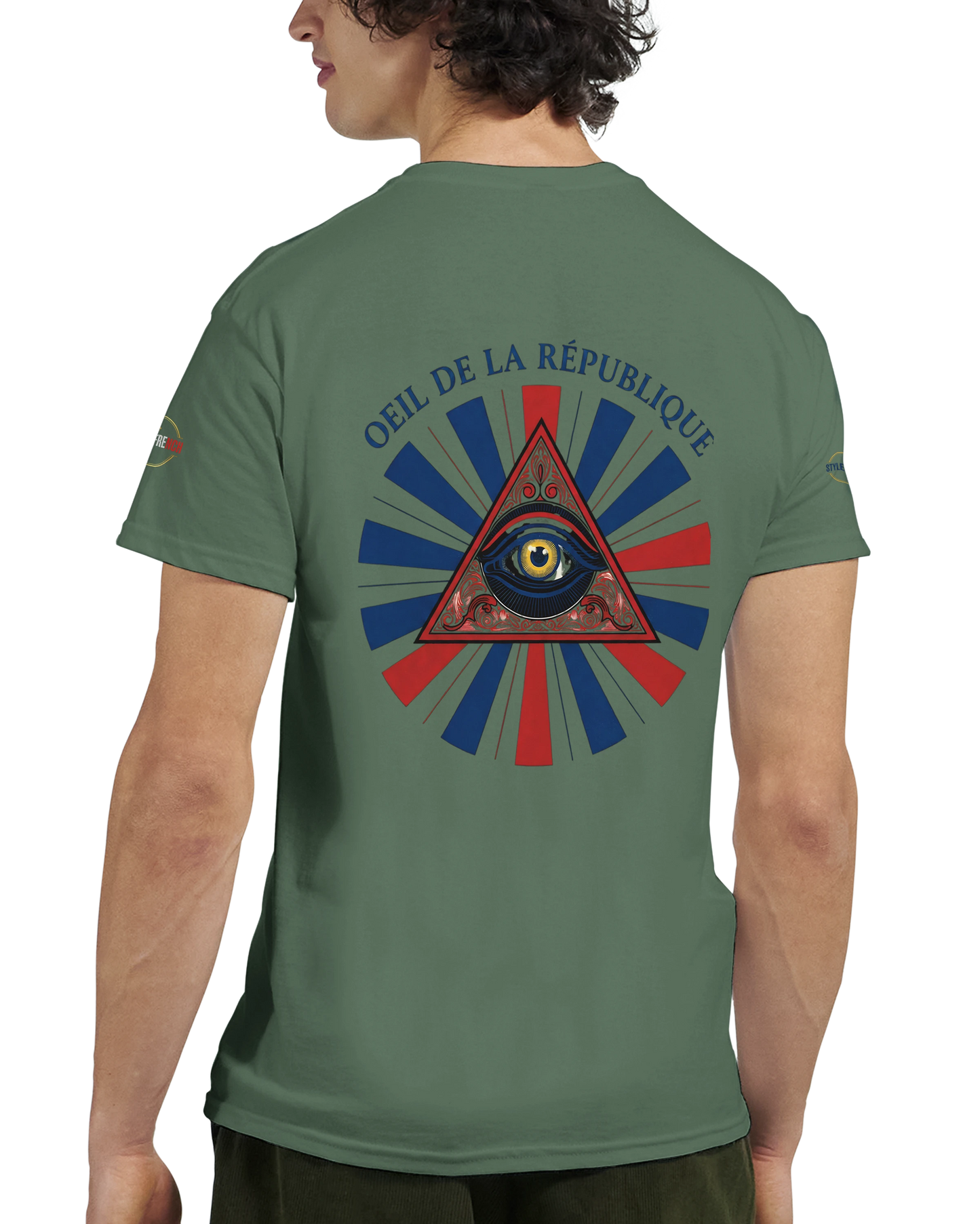 T-shirt Homme Œil de la République - Coton Épais à Coupe Classique