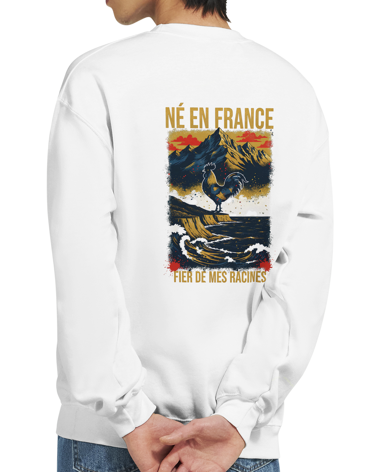 Sweat-shirt Homme « Né en France » – Confort Premium et Design Durable