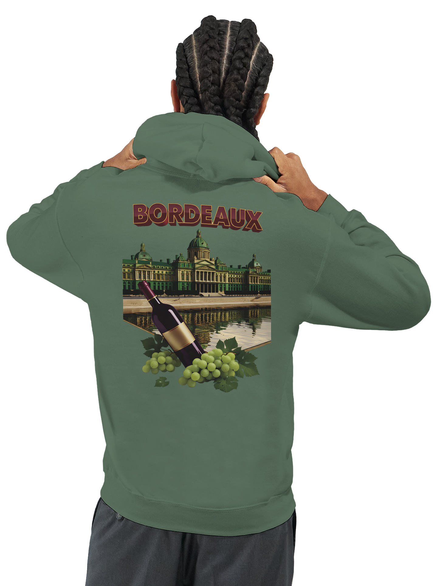 Sweat à capuche unisexe bordeaux Ville de France - Confort premium